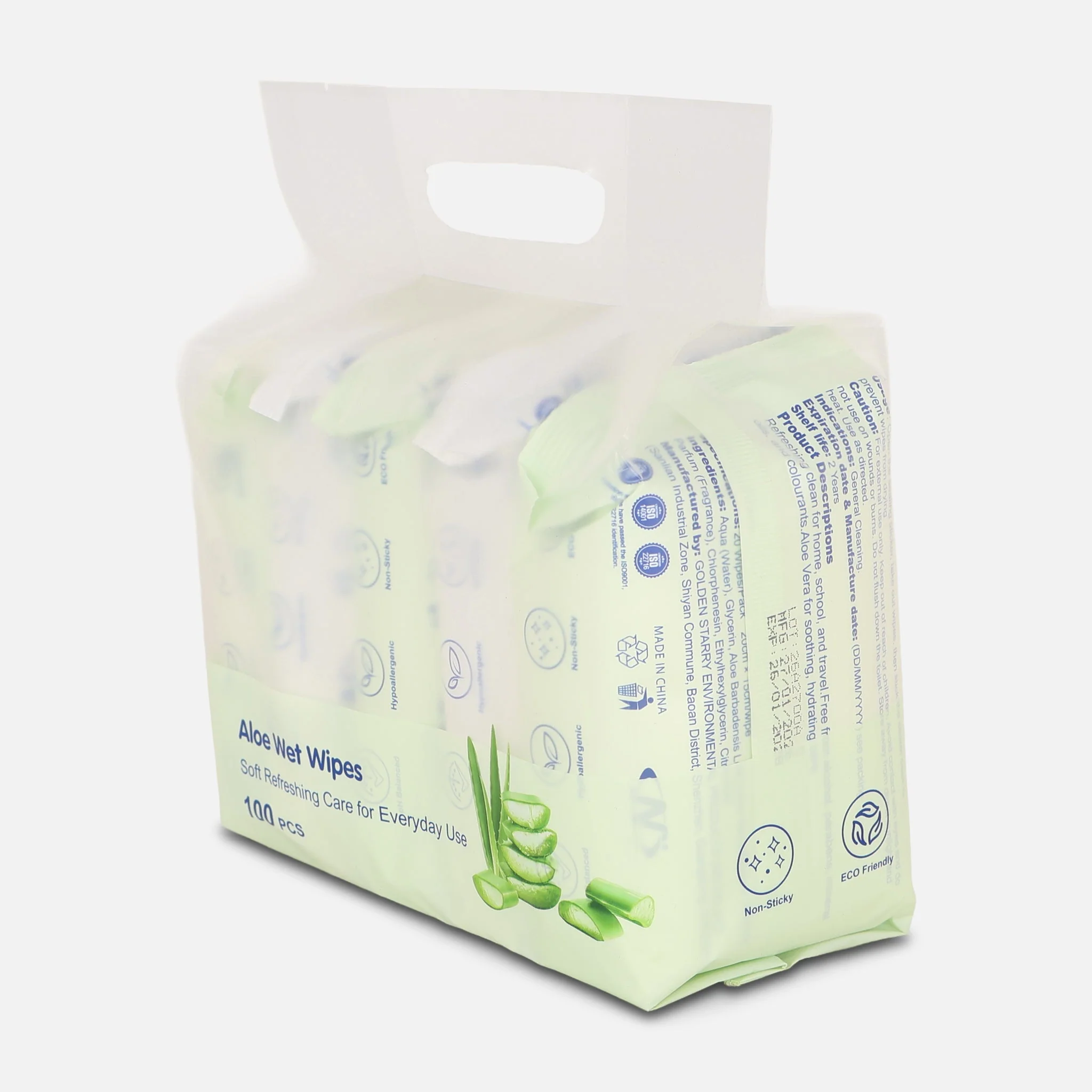 Aloe Scented Wet Wipes 5 Pack Set 20 Pcs Each - Image 2