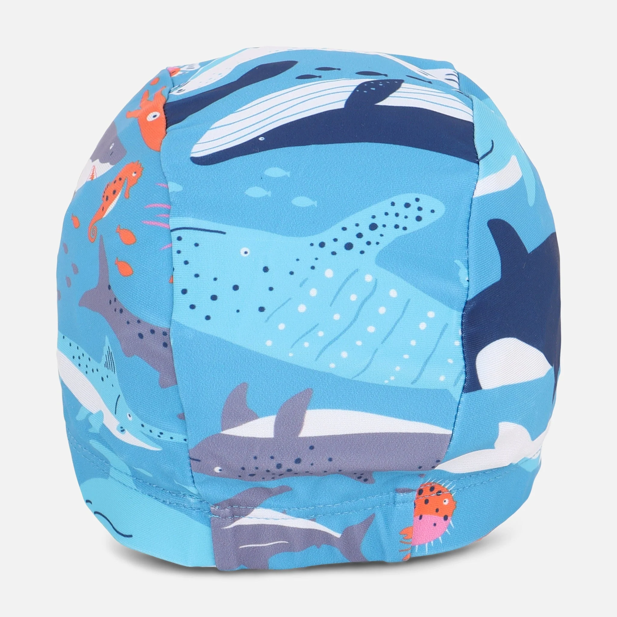 Boys Floating Swimwear Set Sea Print Suit With Swim Cap - Image 4