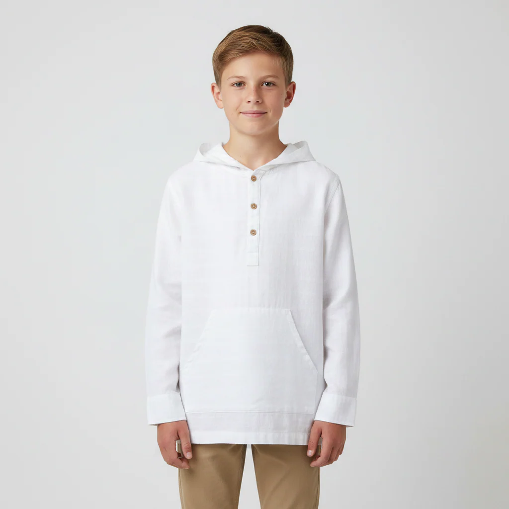 Boys Long Sleeve Shirt With Hood