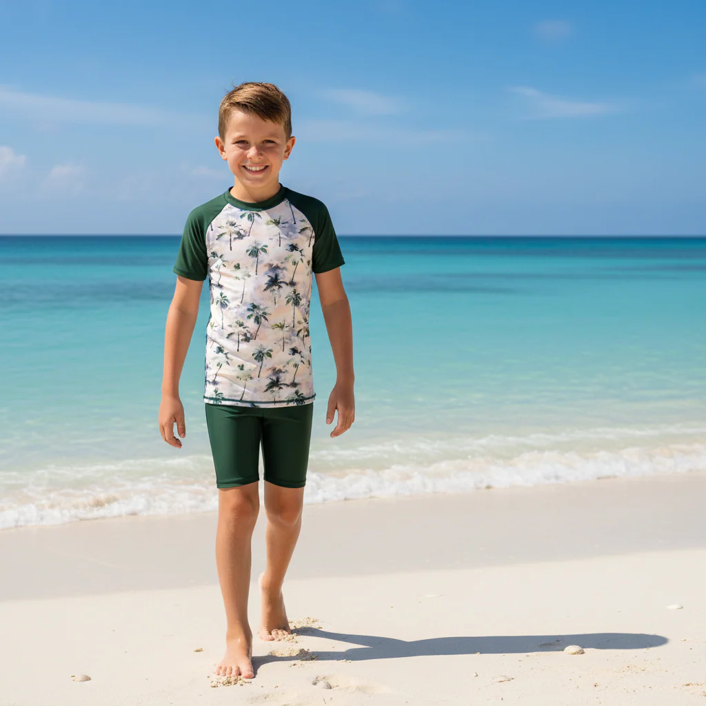 Boys Short Sleeve Rashguard Swim Set