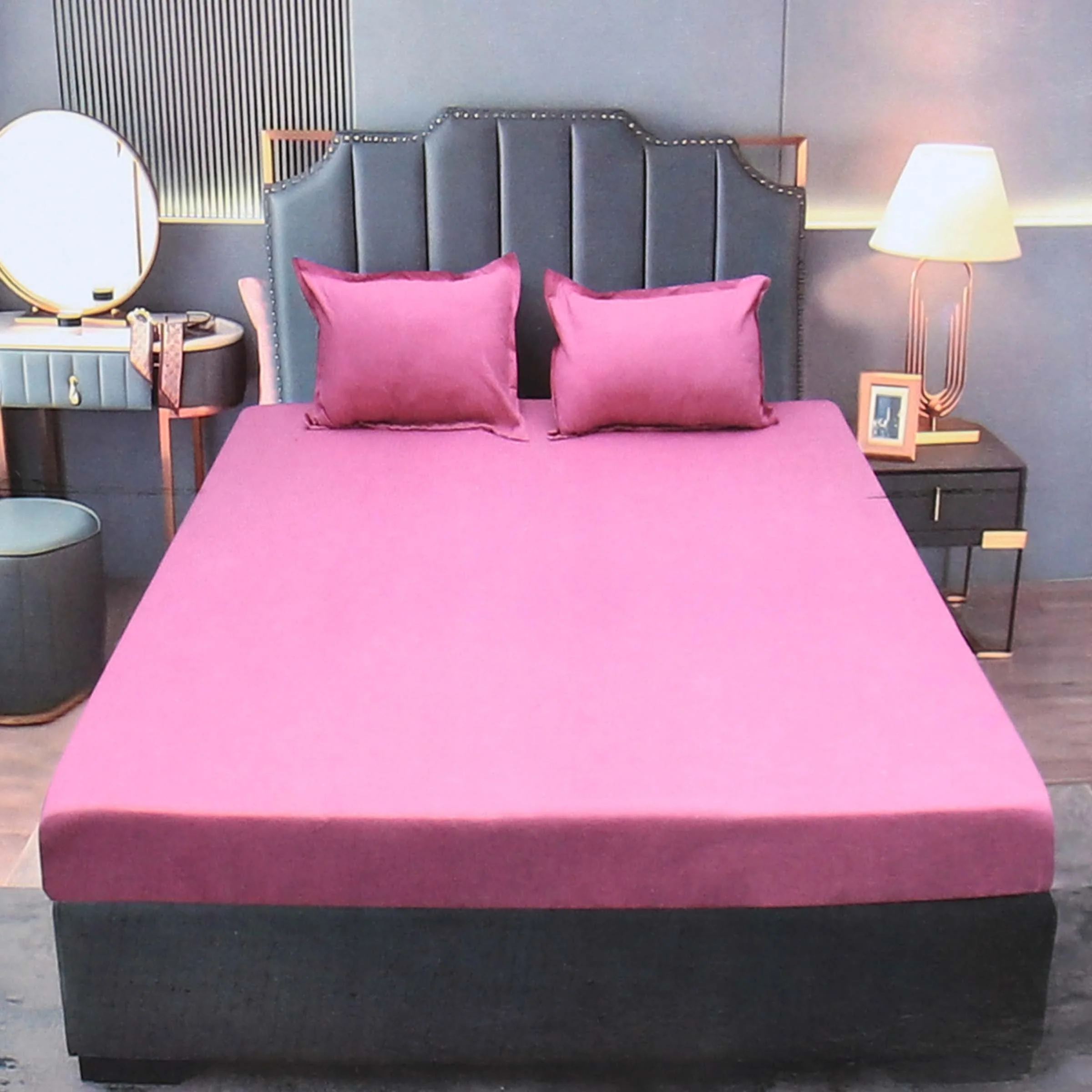 Fitted Bed Sheet With Pillow Cover