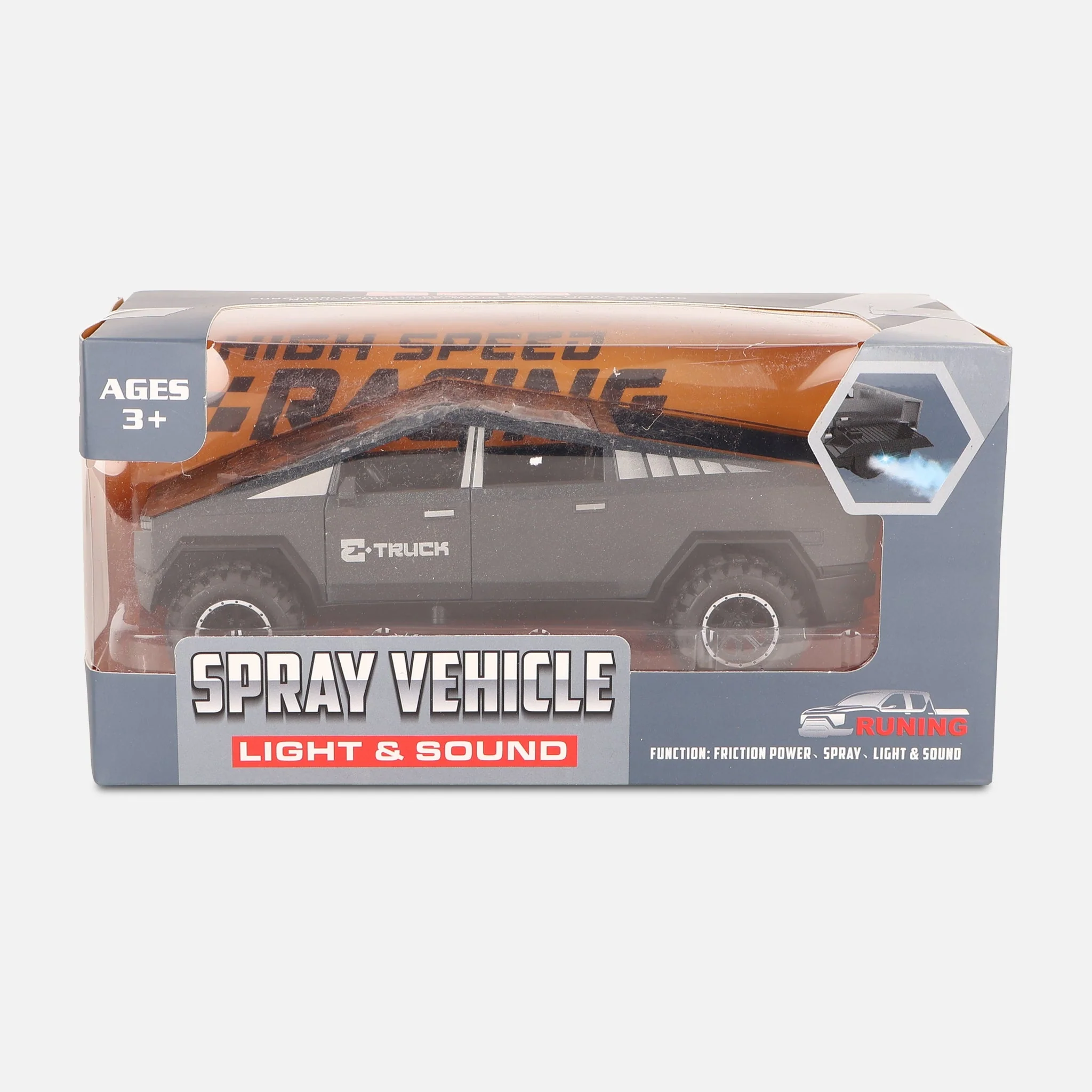 Friction Toy Car With Light & Music & Spary-Tesla Truck - Image 3