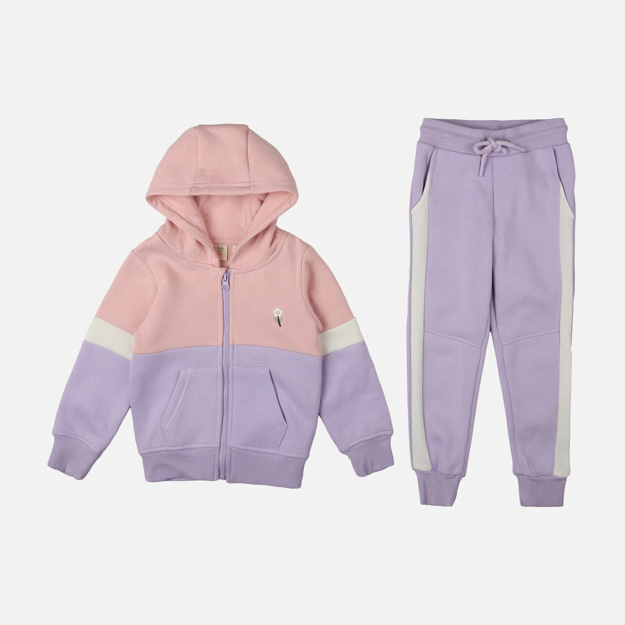 Girls 2 Pieces Set ( Jogger & Hoodie With Zipper ) - Image 2