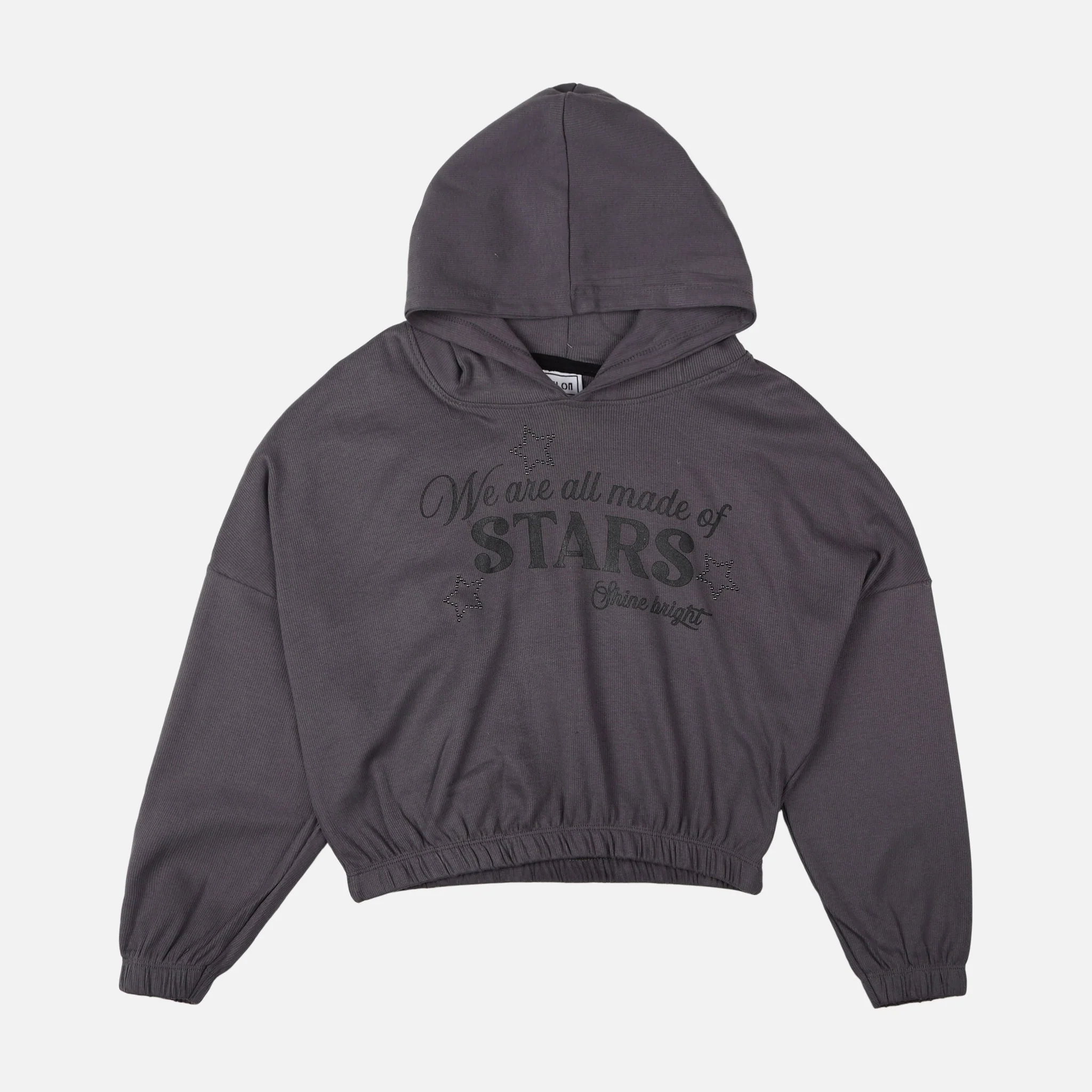 Girls Rib Cropped Hoodie