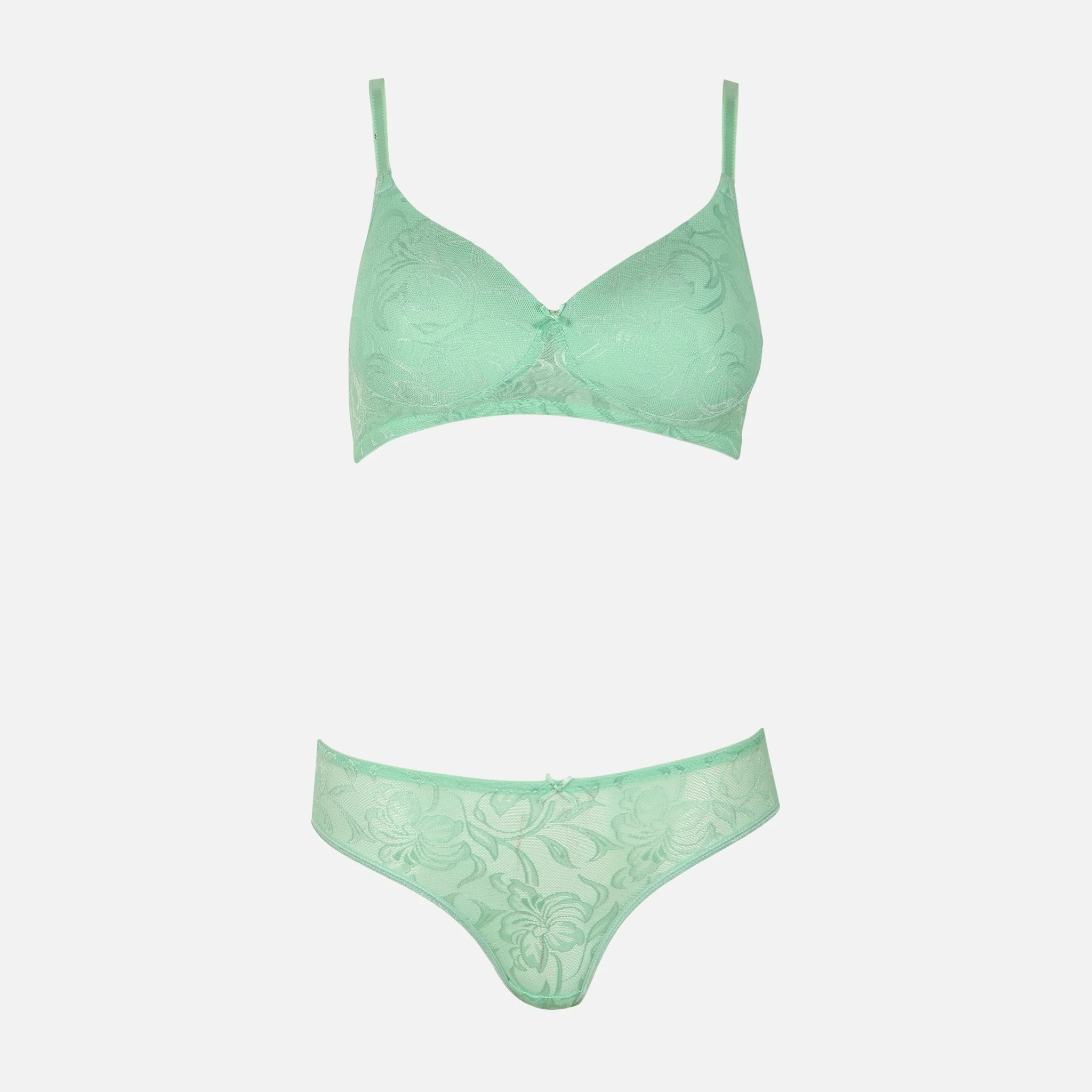 Jacquard Padded Bra & Panty Set Cup B