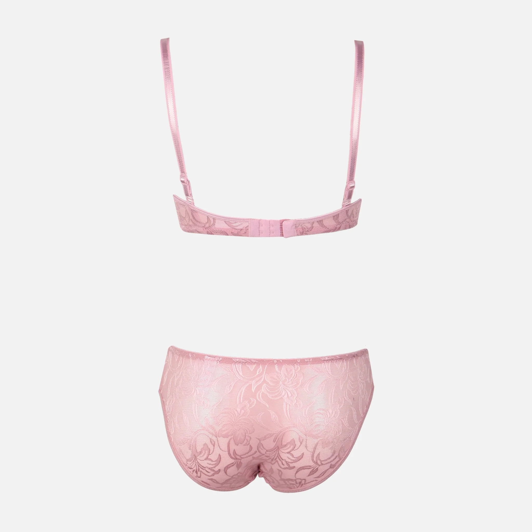Jacquard Padded Bra & Panty Set Cup C - Image 3
