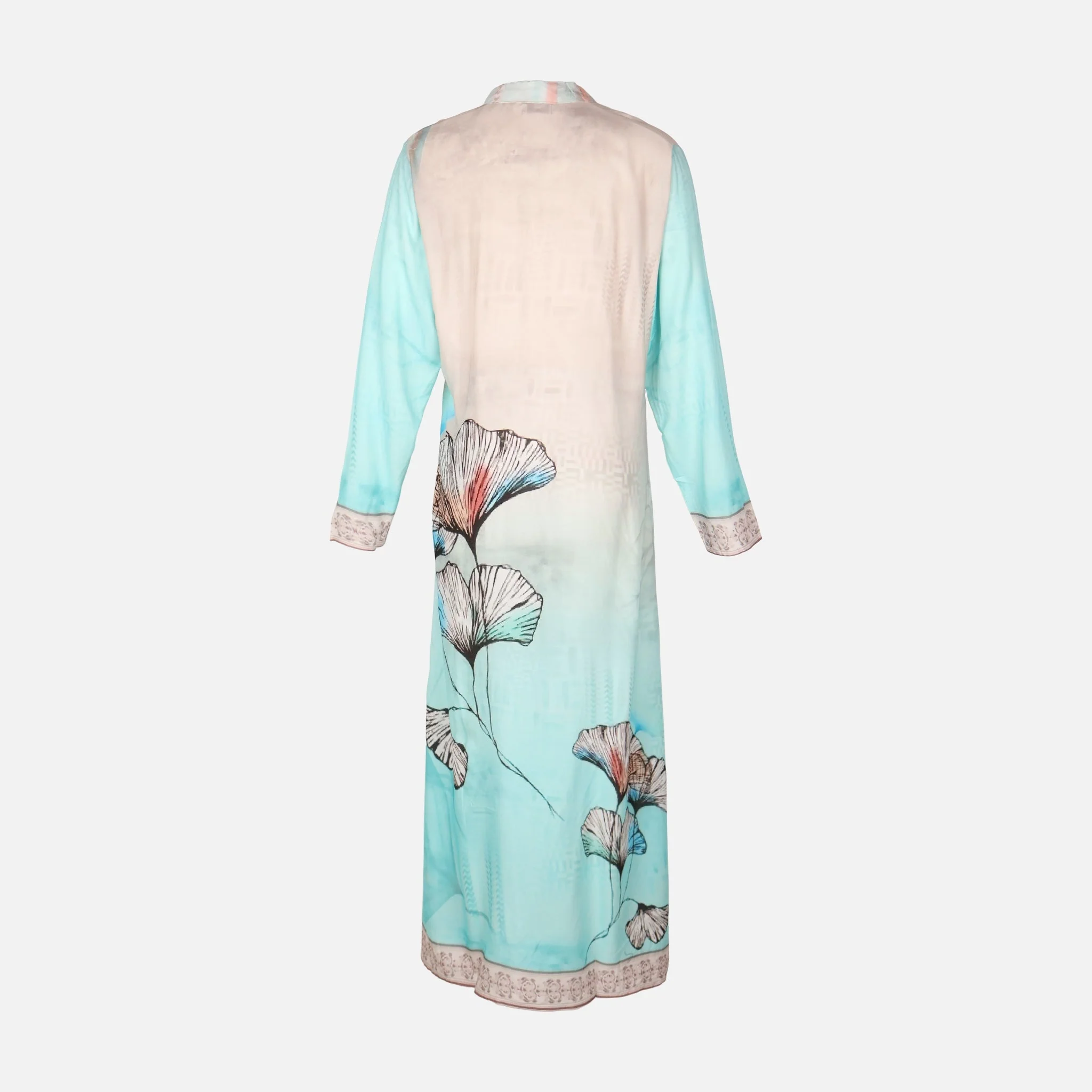 Ladies Rayon Printed Maxi Gown Long Sleeve - Image 2