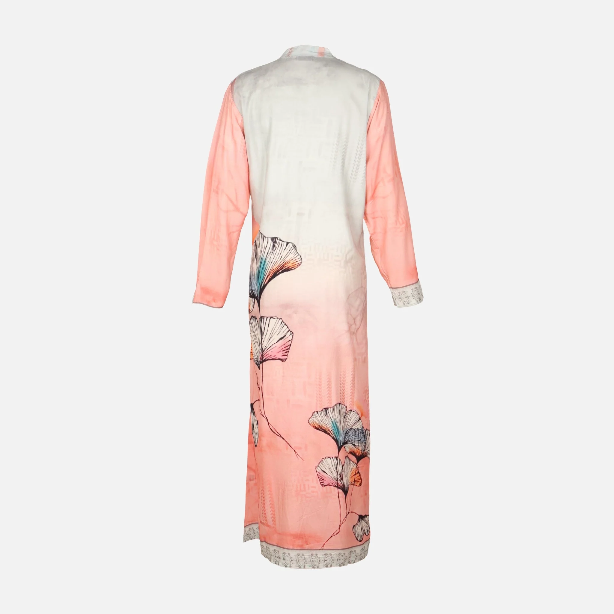 Ladies Rayon Printed Maxi Gown Long Sleeve - Image 2