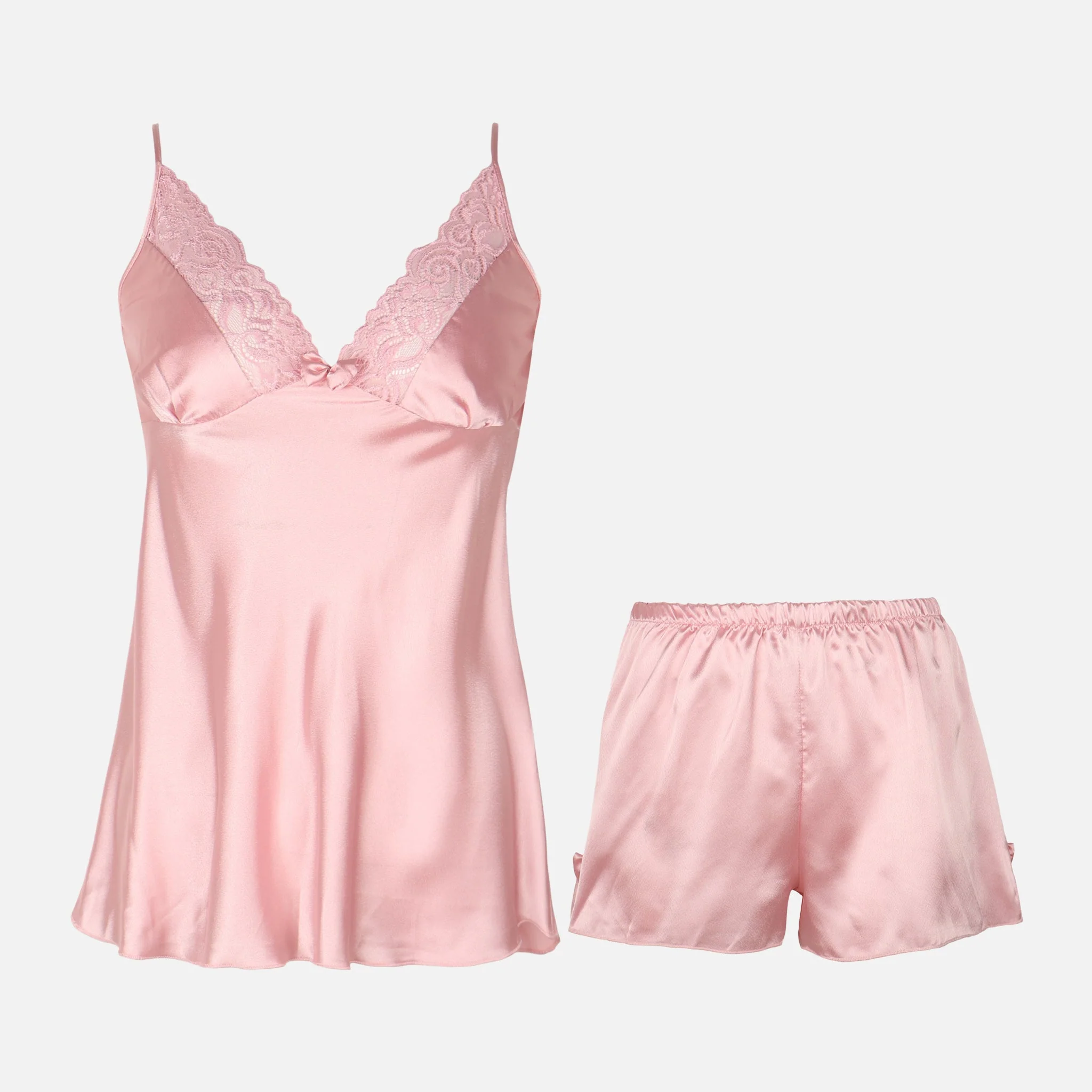 Ladies Satin Pyjama Short Set