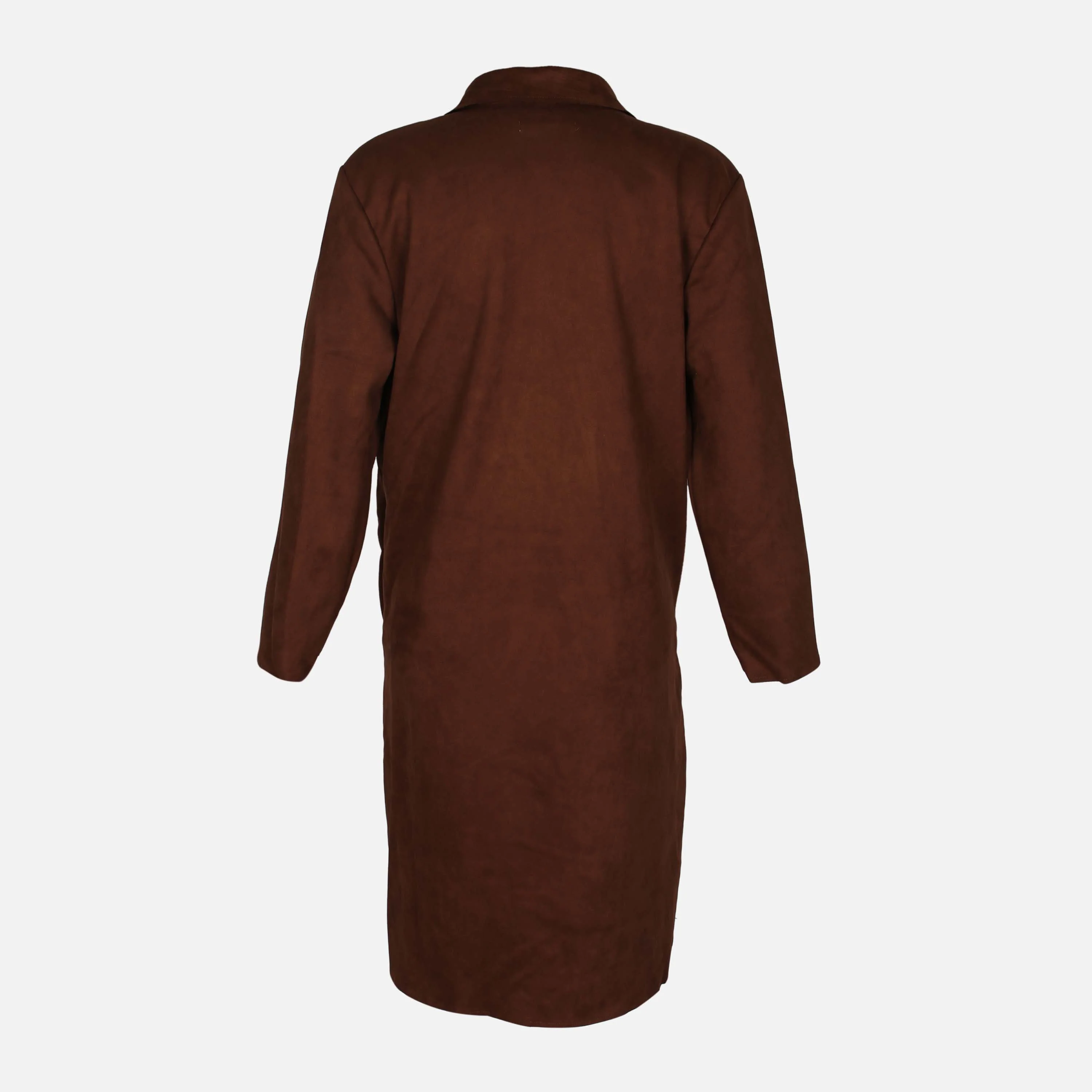 Ladies Long Sleeve Suede Coat - Image 2