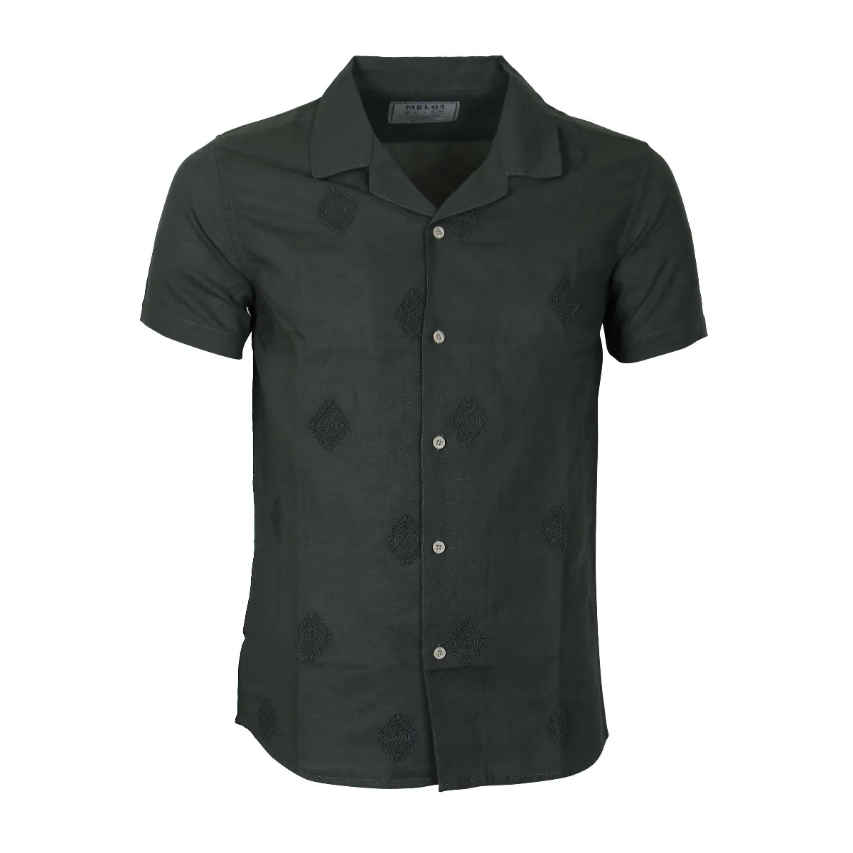 Men Linen Shirt Short Sleeves Regular Fit - Image 19