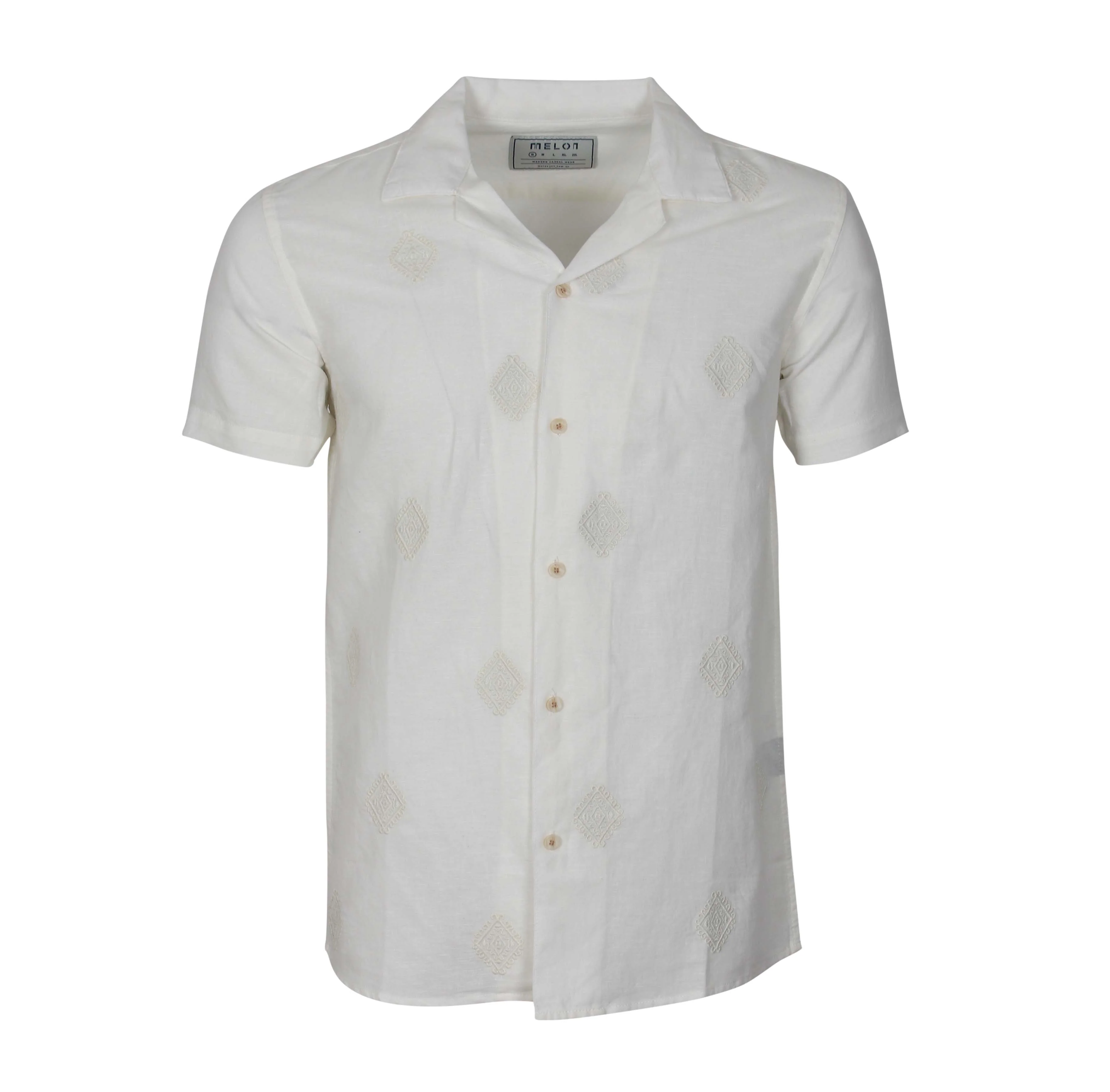 Men Linen Shirt Short Sleeves Regular Fit - Image 2
