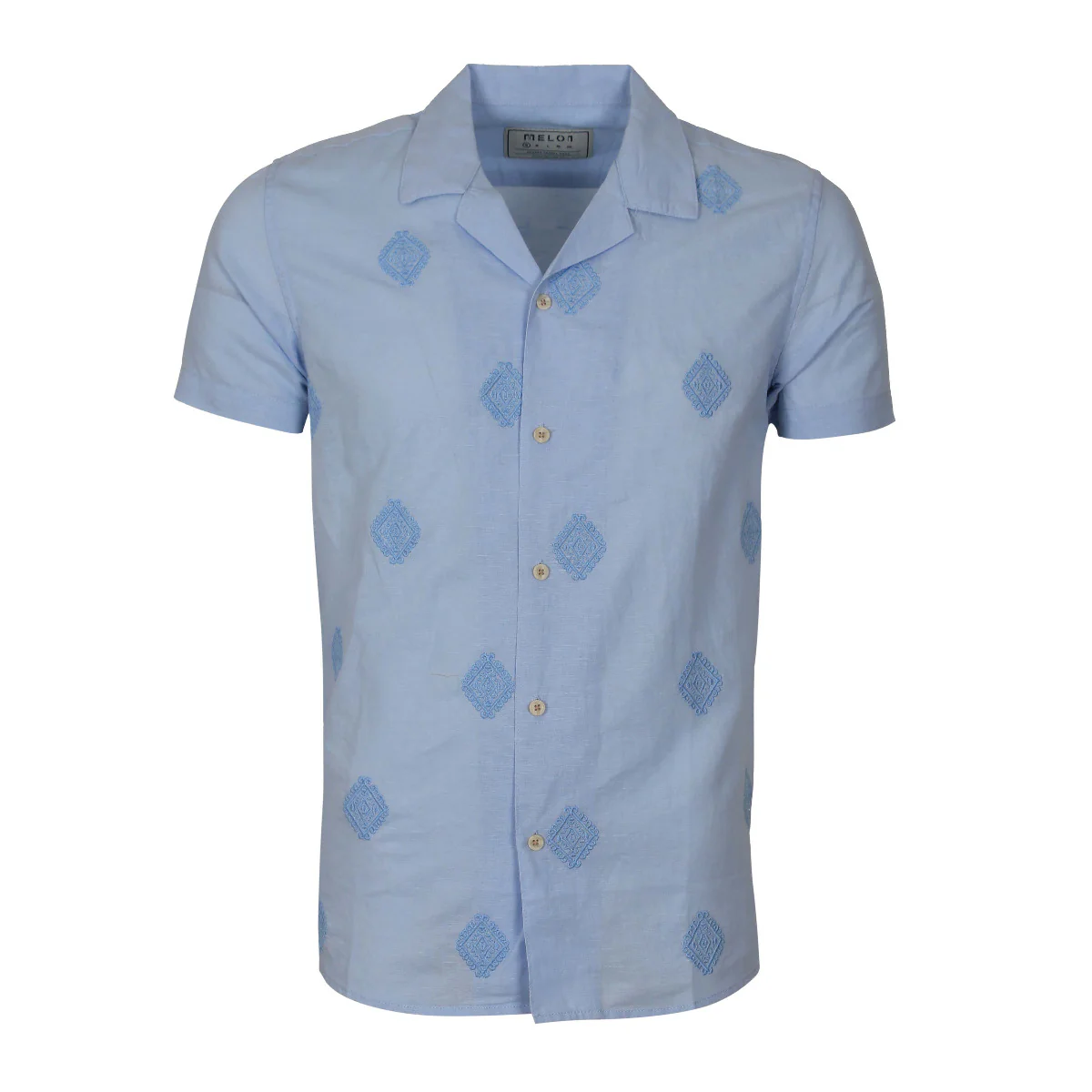 Men Linen Shirt Short Sleeves Regular Fit - Image 26