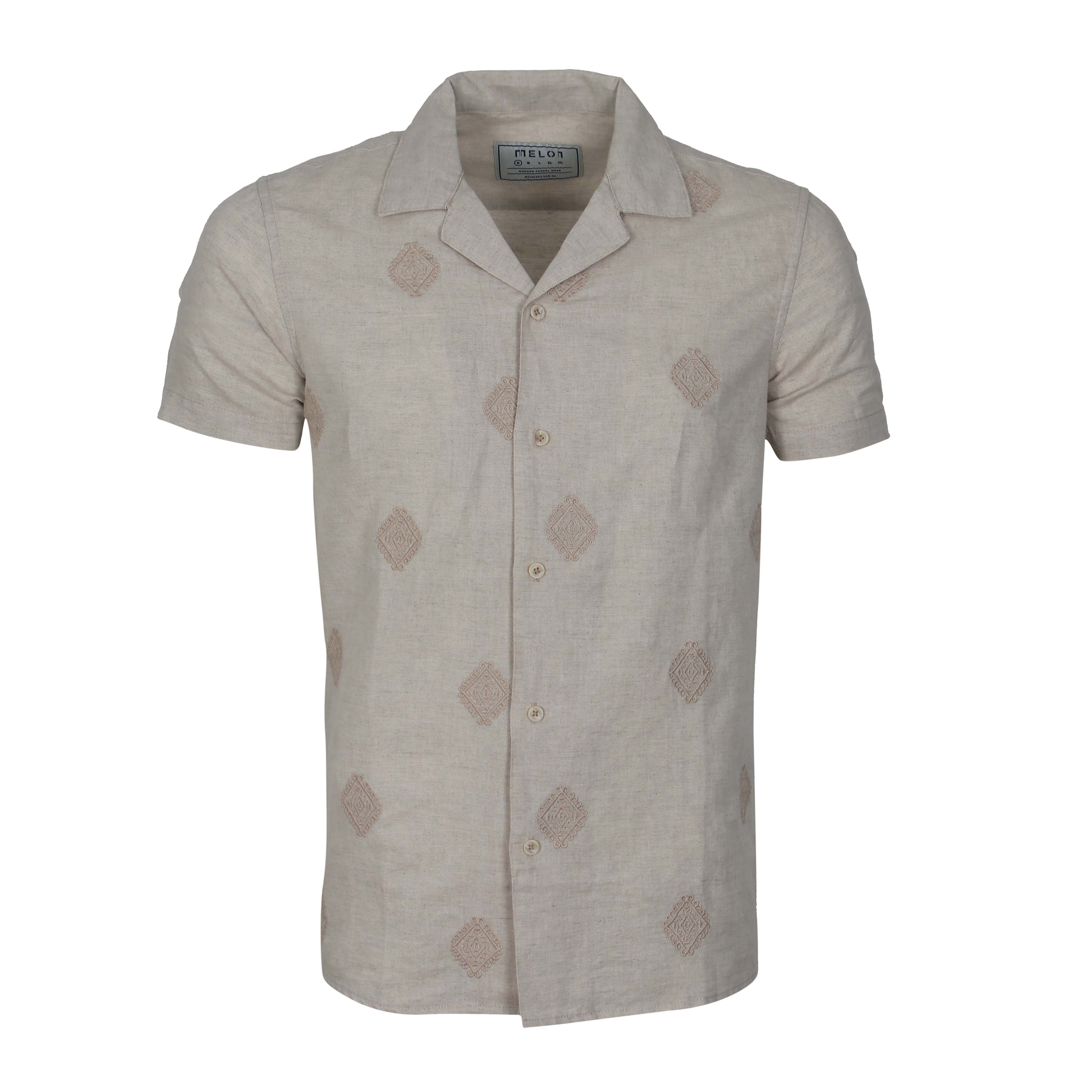 Men Linen Shirt Short Sleeves Regular Fit - Image 3