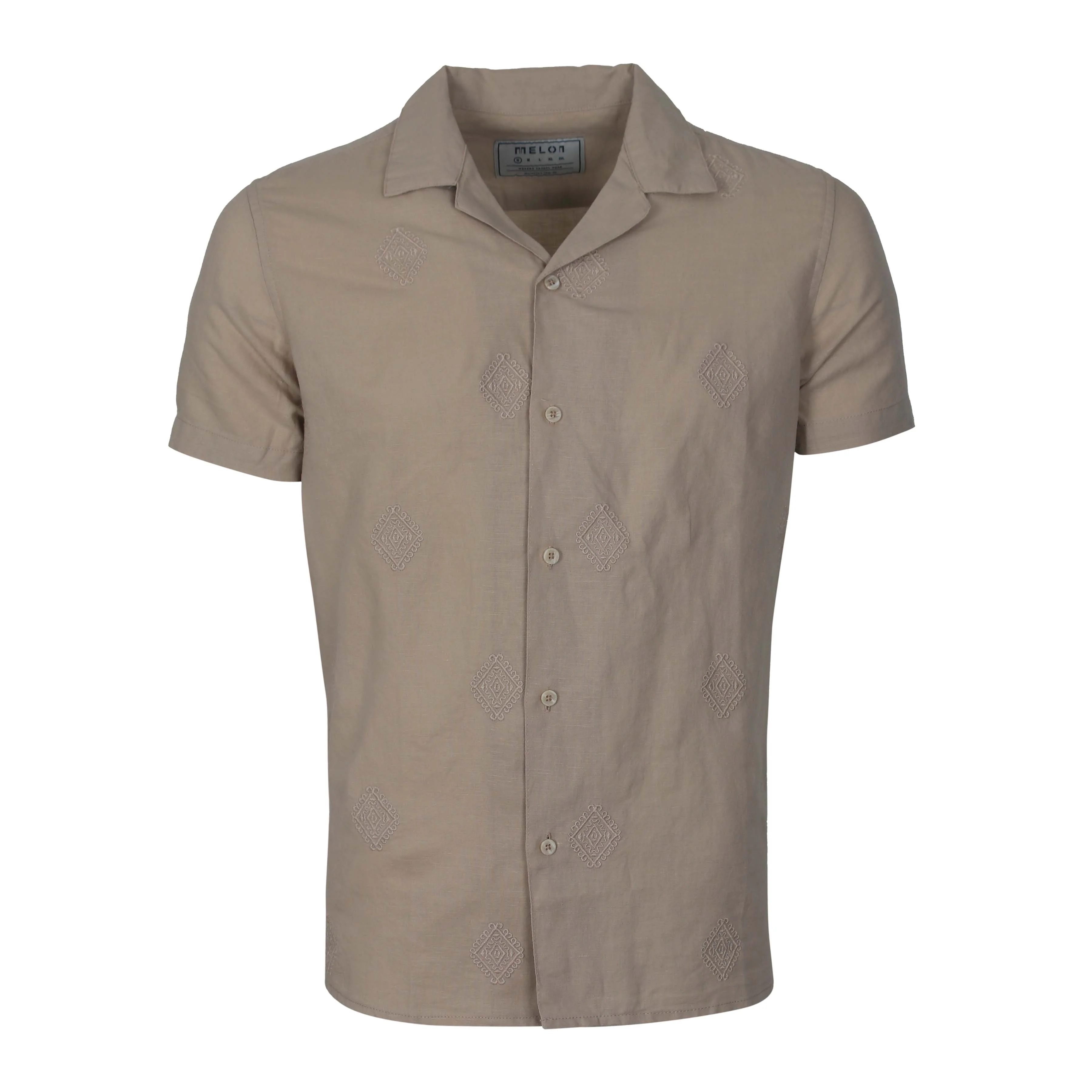 Men Linen Shirt Short Sleeves Regular Fit - Image 5