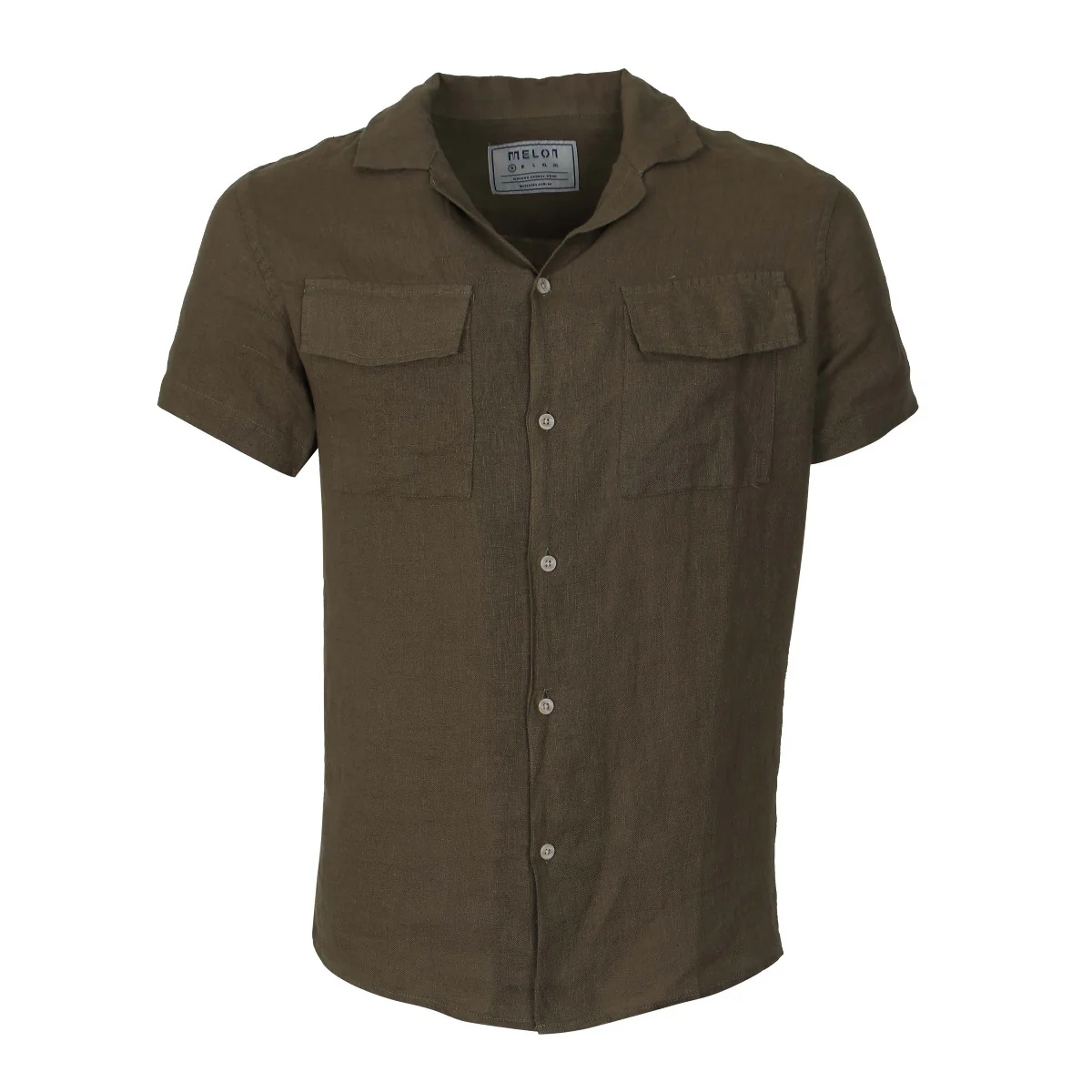 Men Linen Shirt Short Sleeves Regular Fit - Image 10