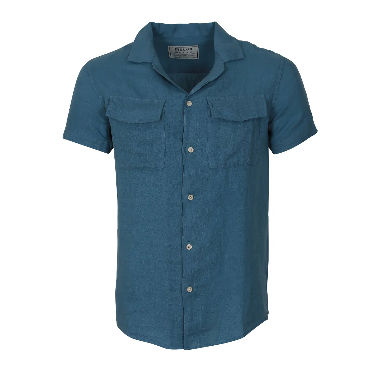 Men Linen Shirt Short Sleeves Regular Fit - Image 6