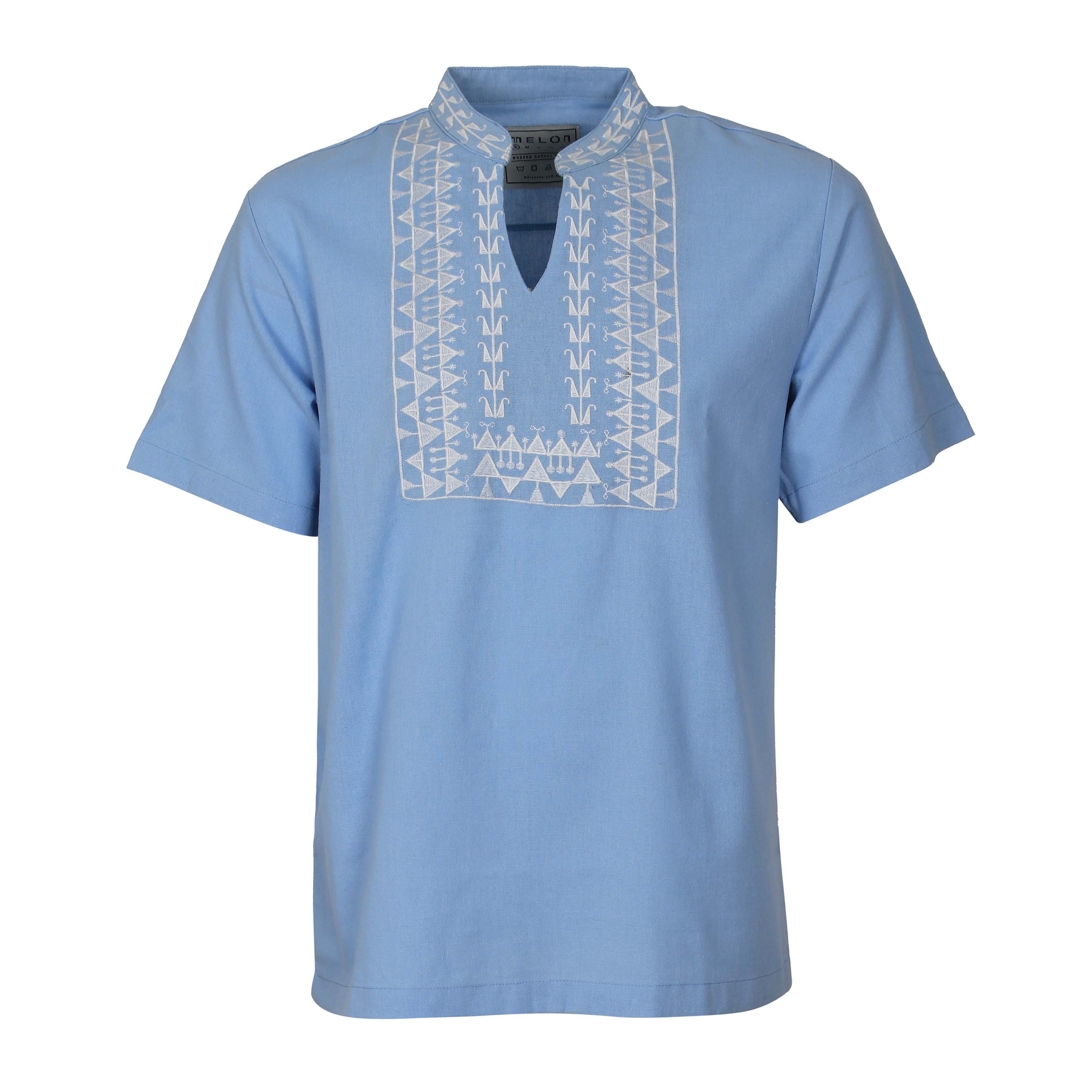 Men Linen Shirt Short Sleeves Regular Fit - Image 3