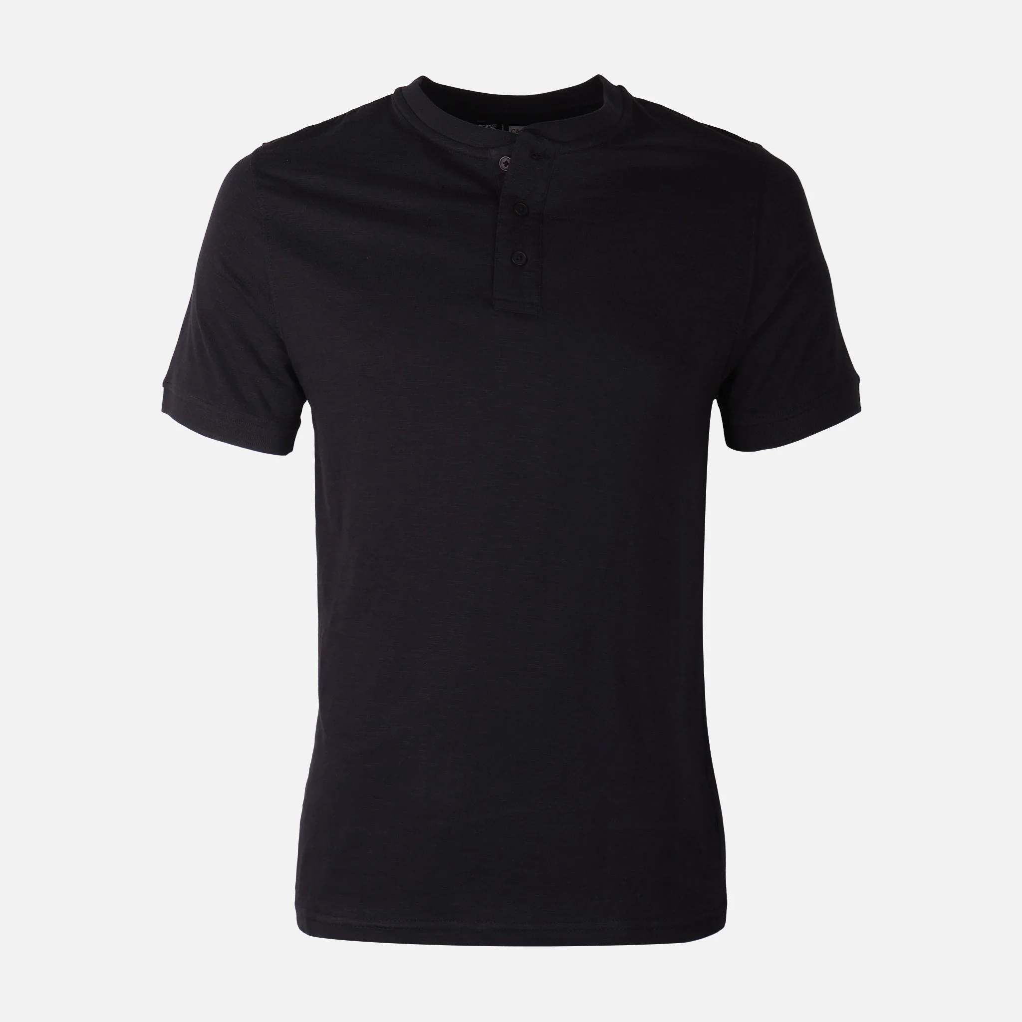 Men Basic Slub Short Sleeve Henley T-Shirt - Image 2