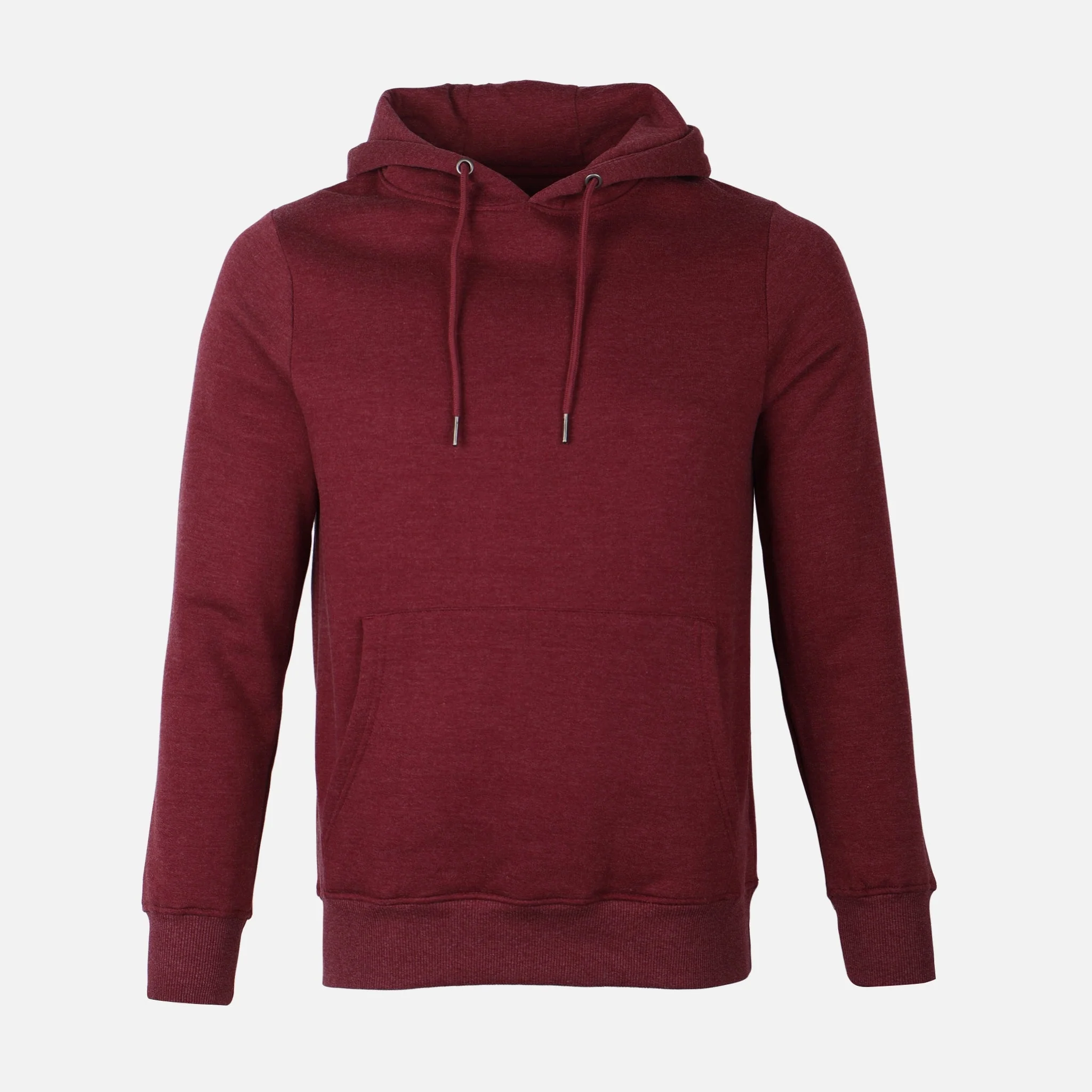 Men Basic Solid Fleece Hooded Pullover