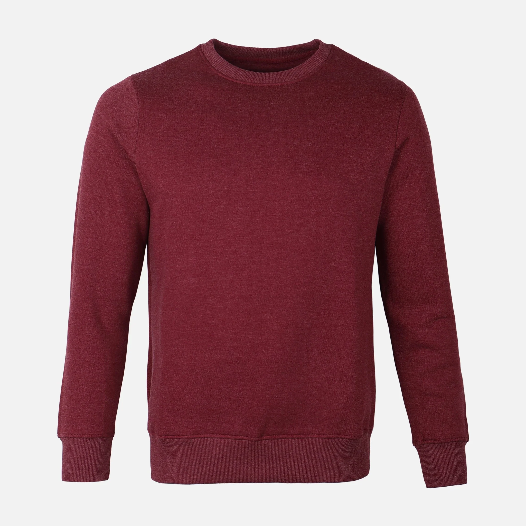 Men Basic Solid Fleece Pullover Round Neck