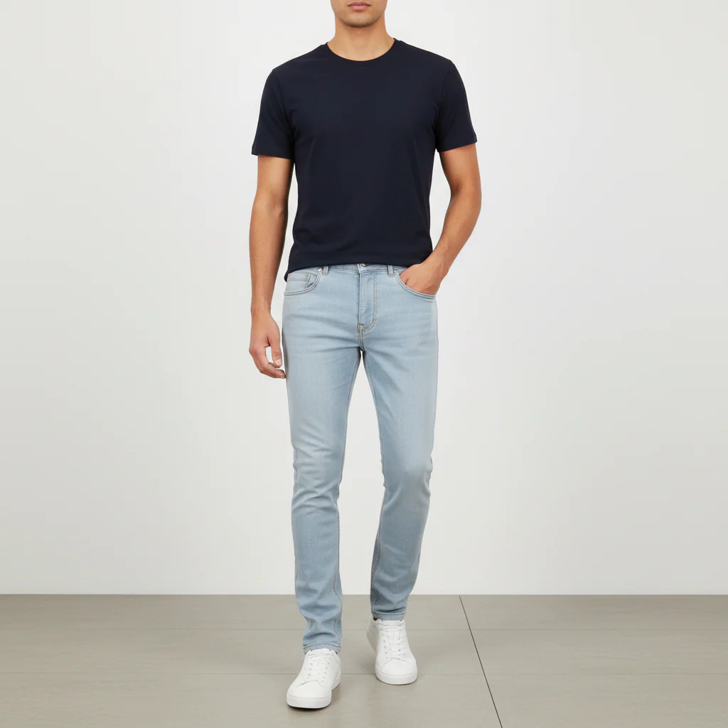 Men Denim Pants Jeans Carrot Fit