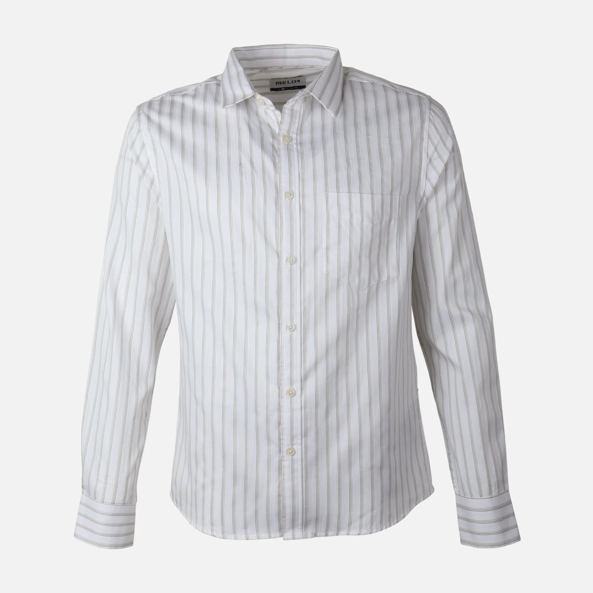 Men Long Sleeve Stripe Shirt - Image 2