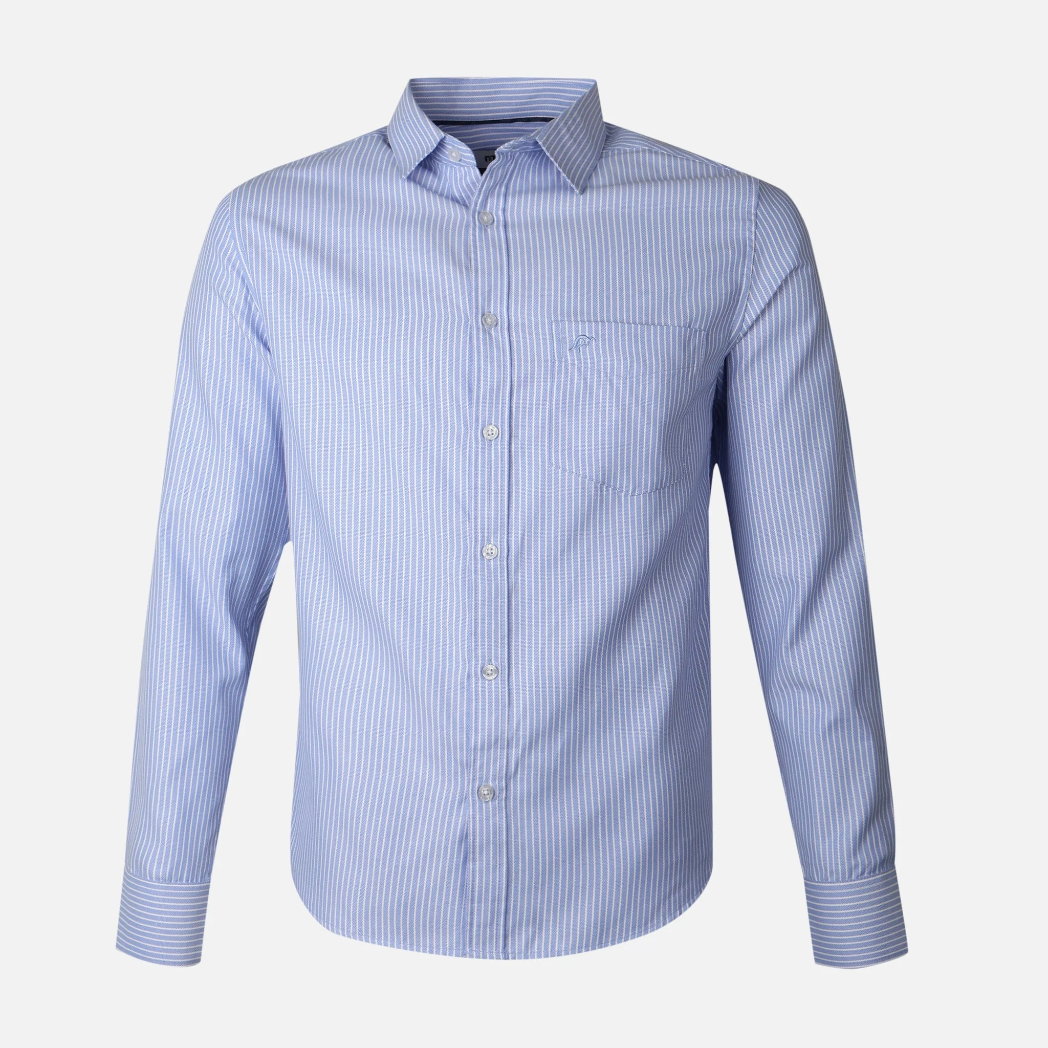 Men Long Sleeve Stripe Shirt With Pocket - Image 2