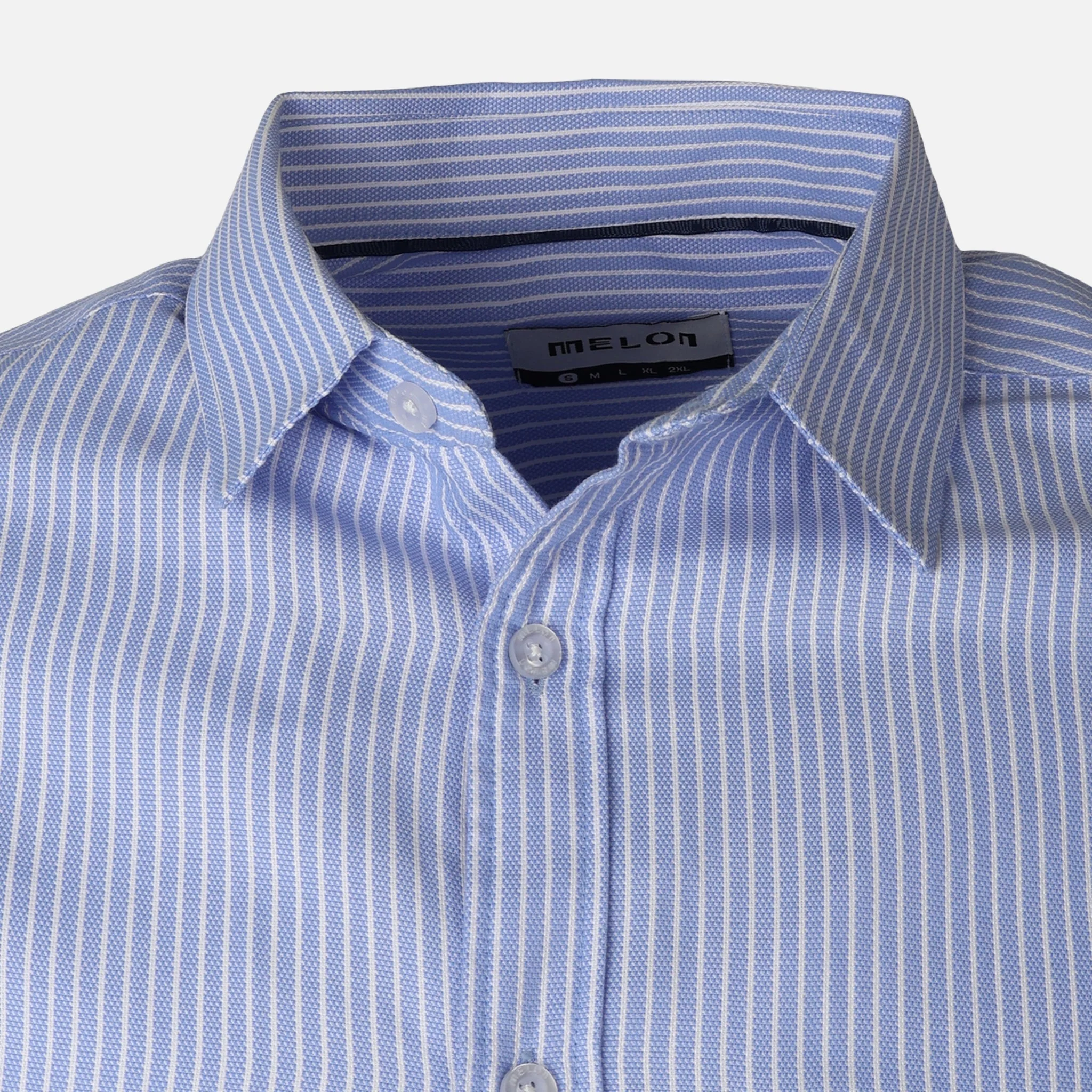 Men Long Sleeve Stripe Shirt With Pocket - Image 4