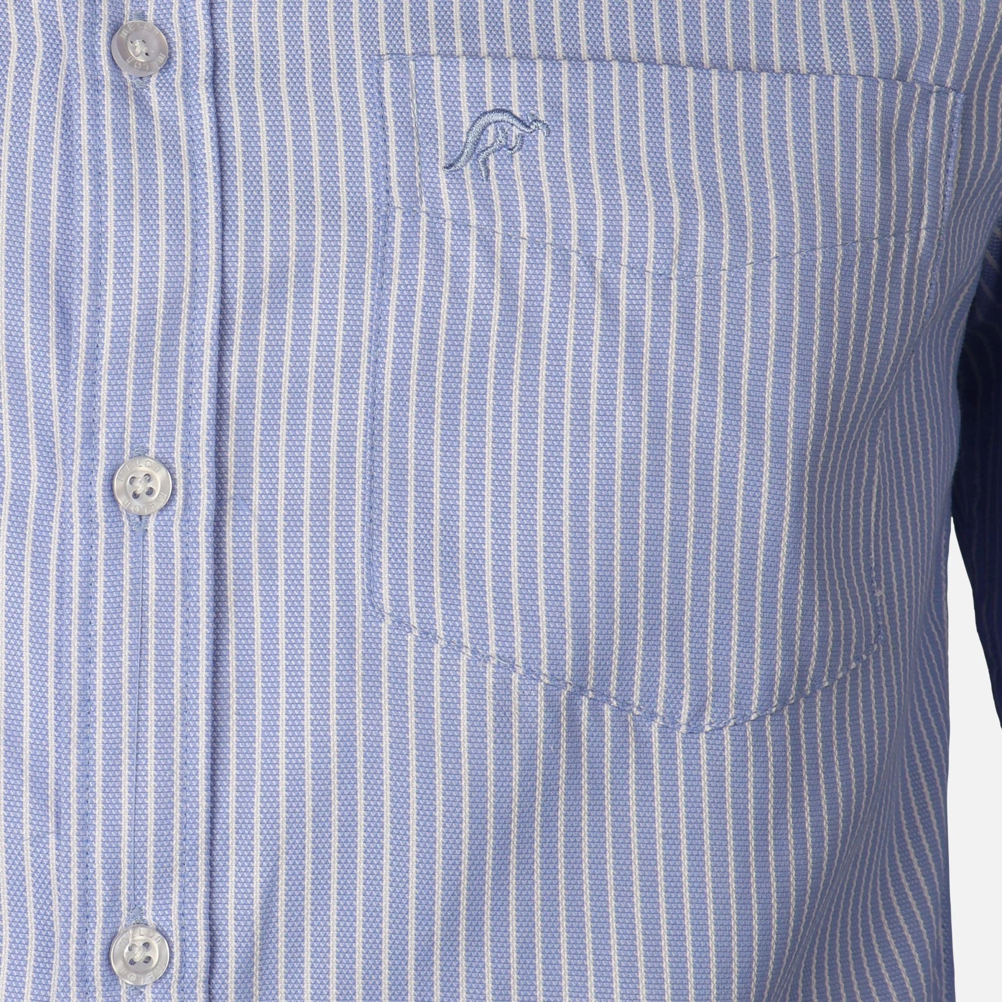 Men Long Sleeve Stripe Shirt With Pocket - Image 5