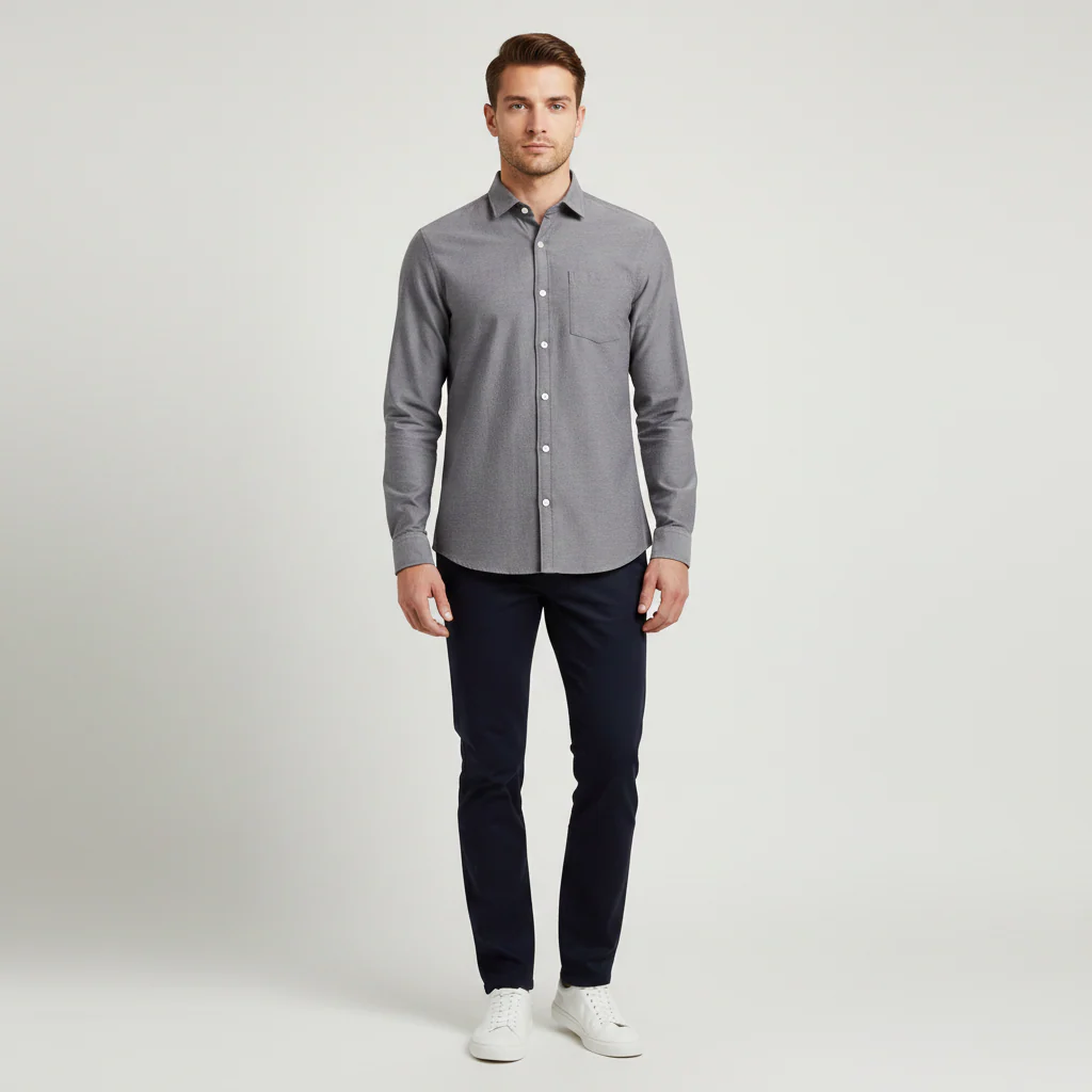 Men Oxford Long Sleeve Shirt