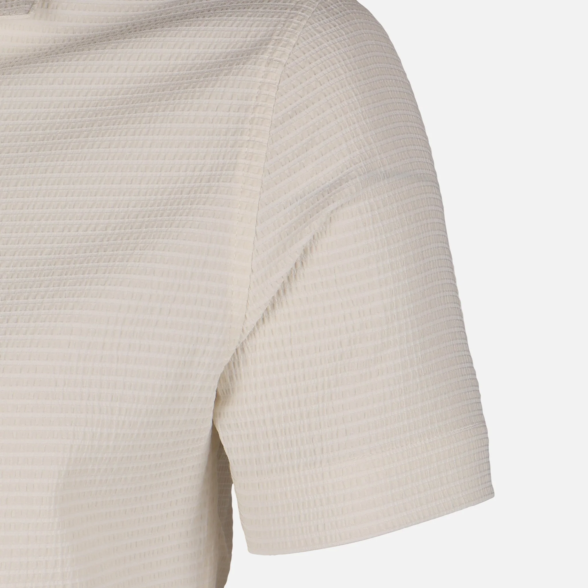 Men Short Sleeve Open Collar Textured Crinkle Shirt - Image 5