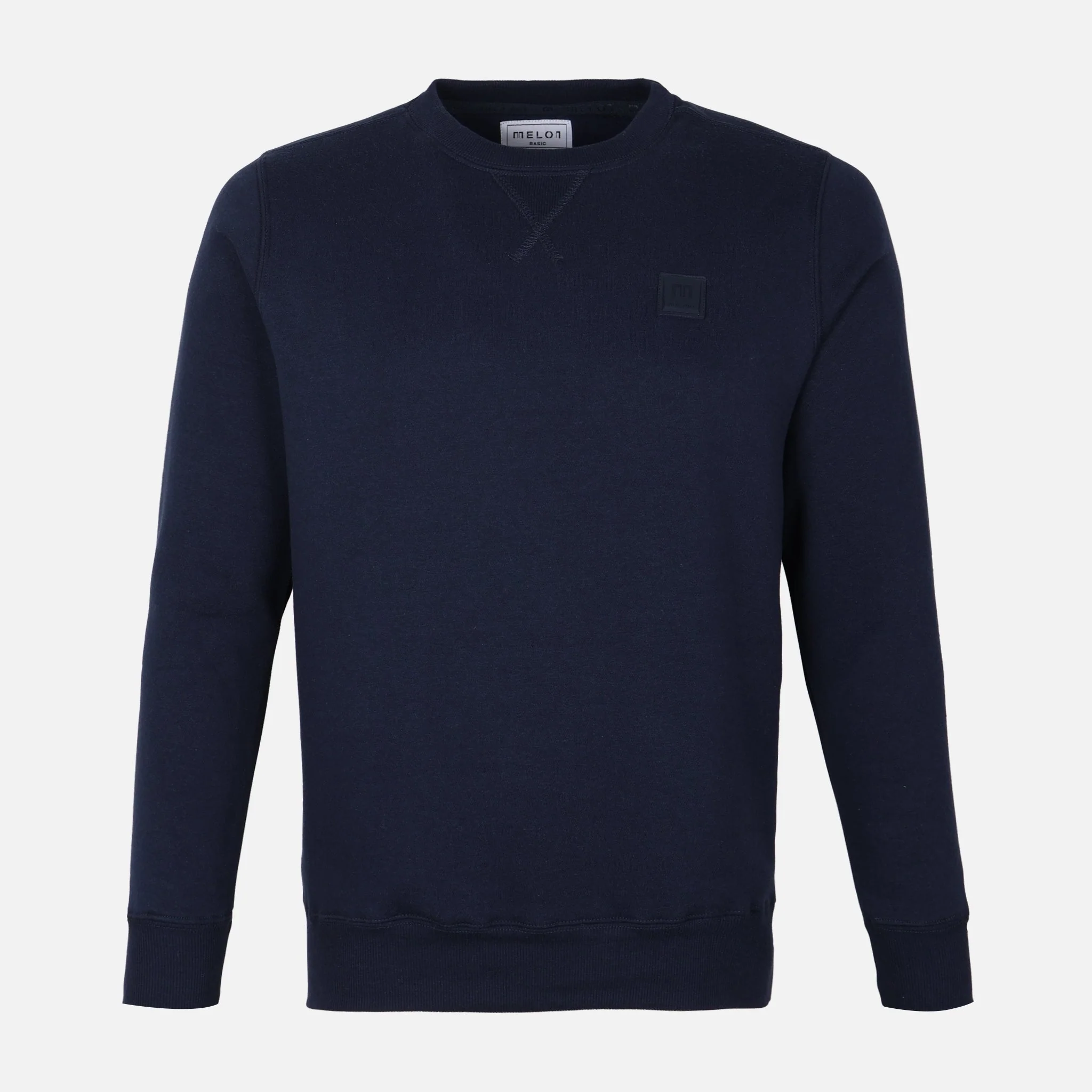 Men Solid Fleece Pullover Round Neck