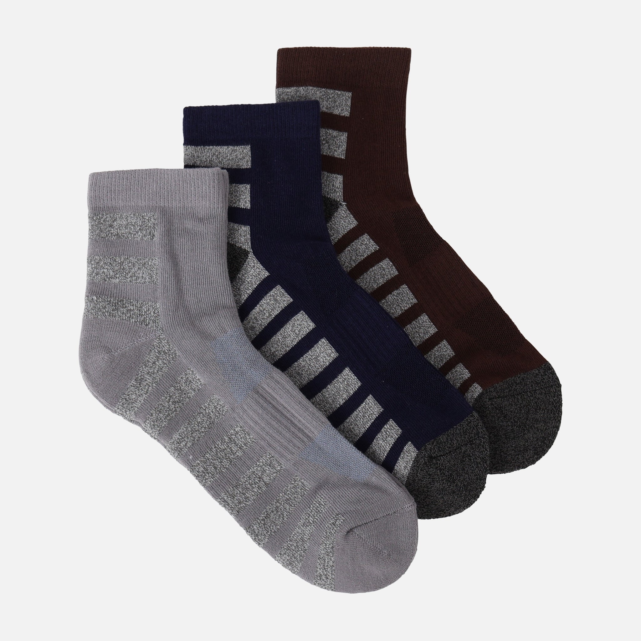 Men Sports Quarter Terry Socks 3 Pairs