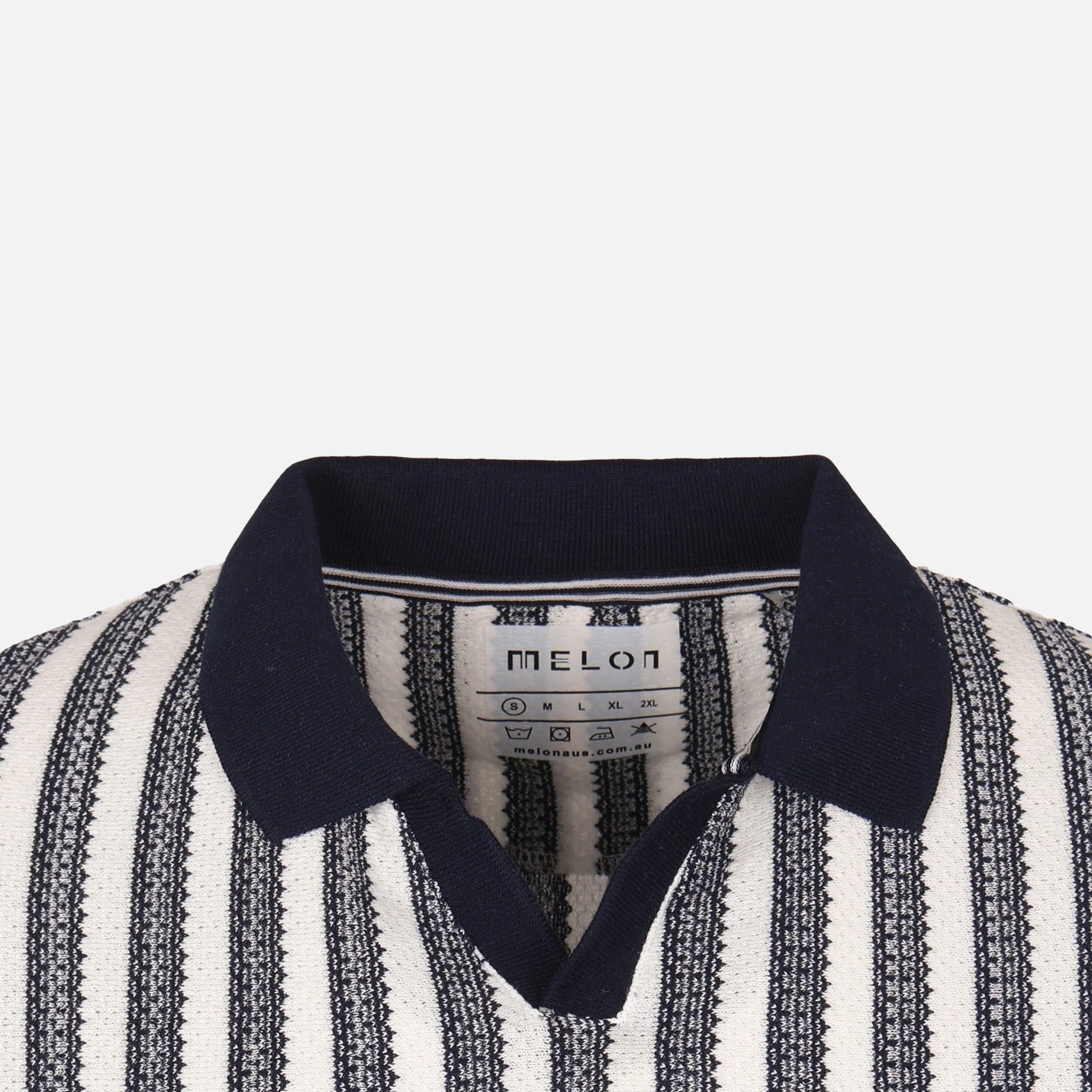 Men Striped Polo T-Shirt Short Sleeve - Image 4