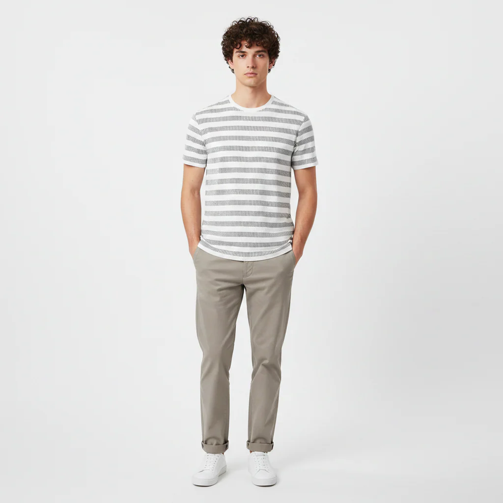 Men Structured T-Shirt Short Sleeve