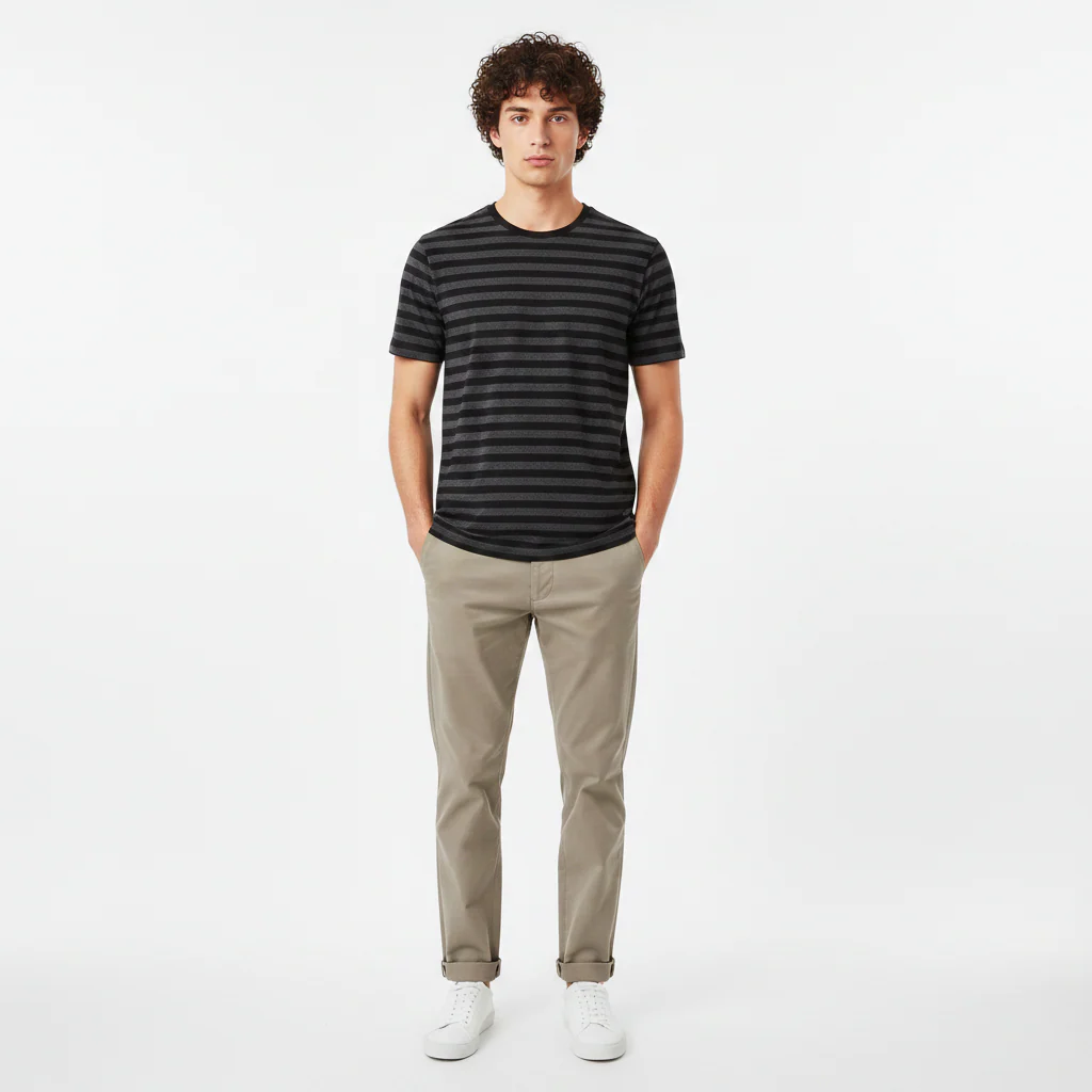 Men Structured T-Shirt Short Sleeve