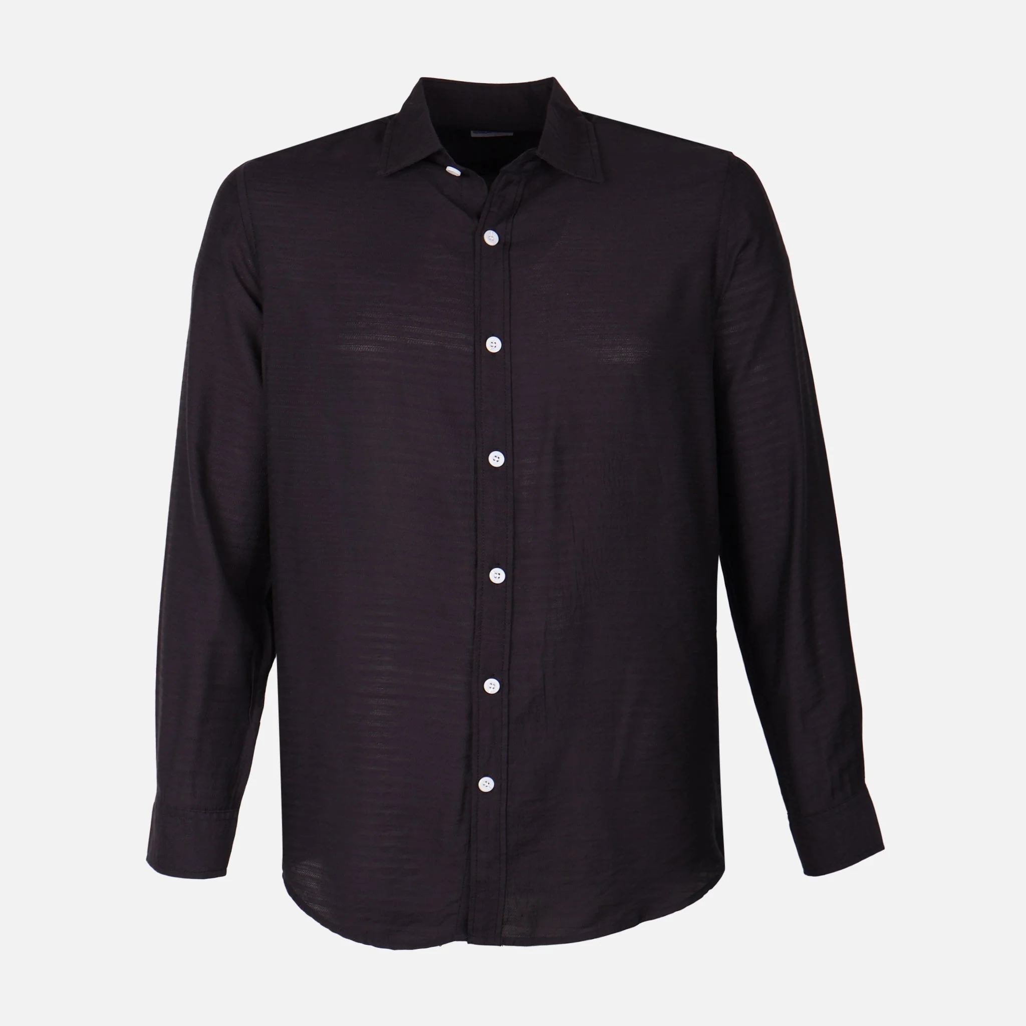 Men Woven Long Sleeve Plain Shirt - Image 2