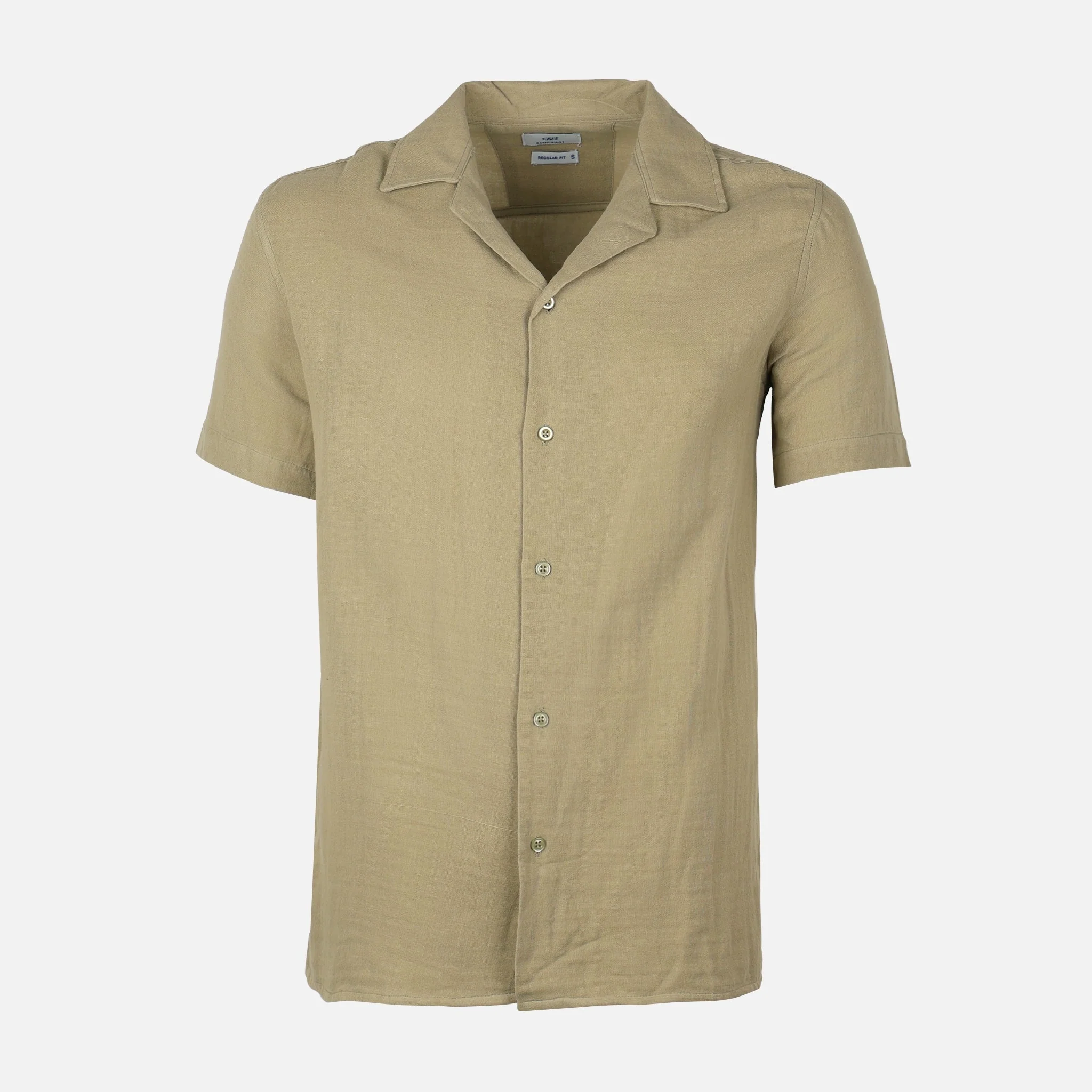 Men Woven Plain Short Sleeve Shirt - Image 2