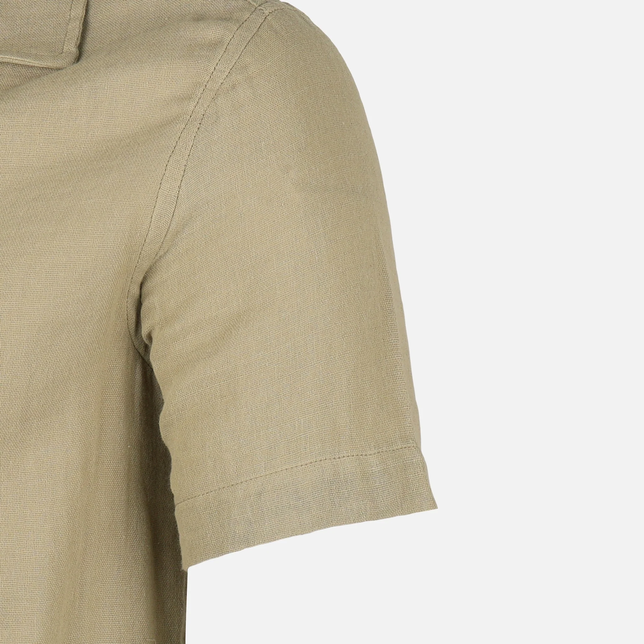 Men Woven Plain Short Sleeve Shirt - Image 4