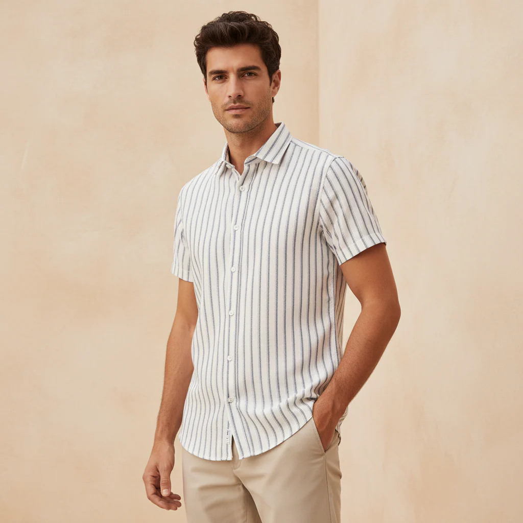 Men Woven Short Sleeve Shirt