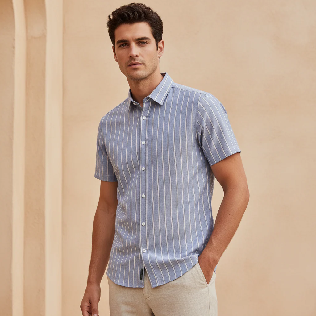 Men Woven Short Sleeve Shirt