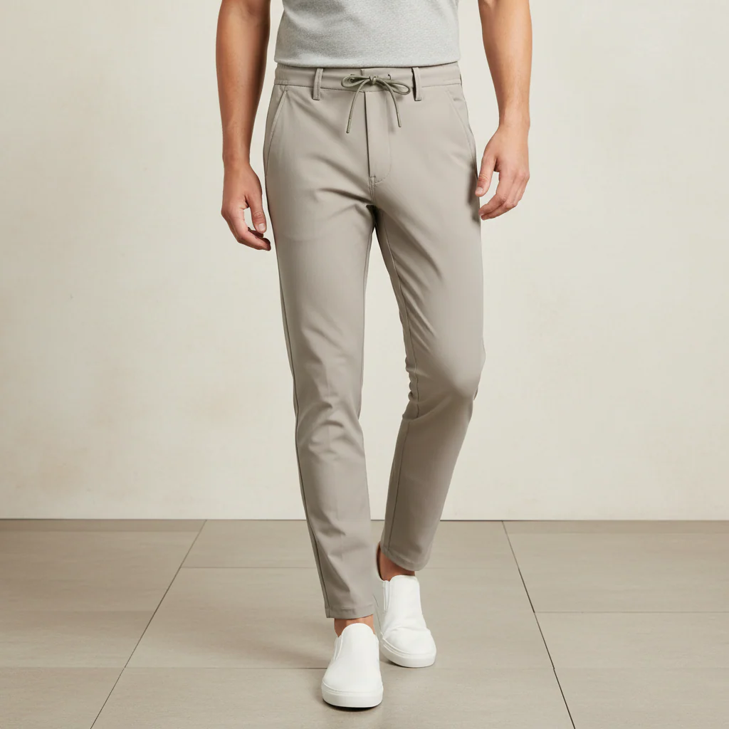 Men Woven Trouser With Elastic