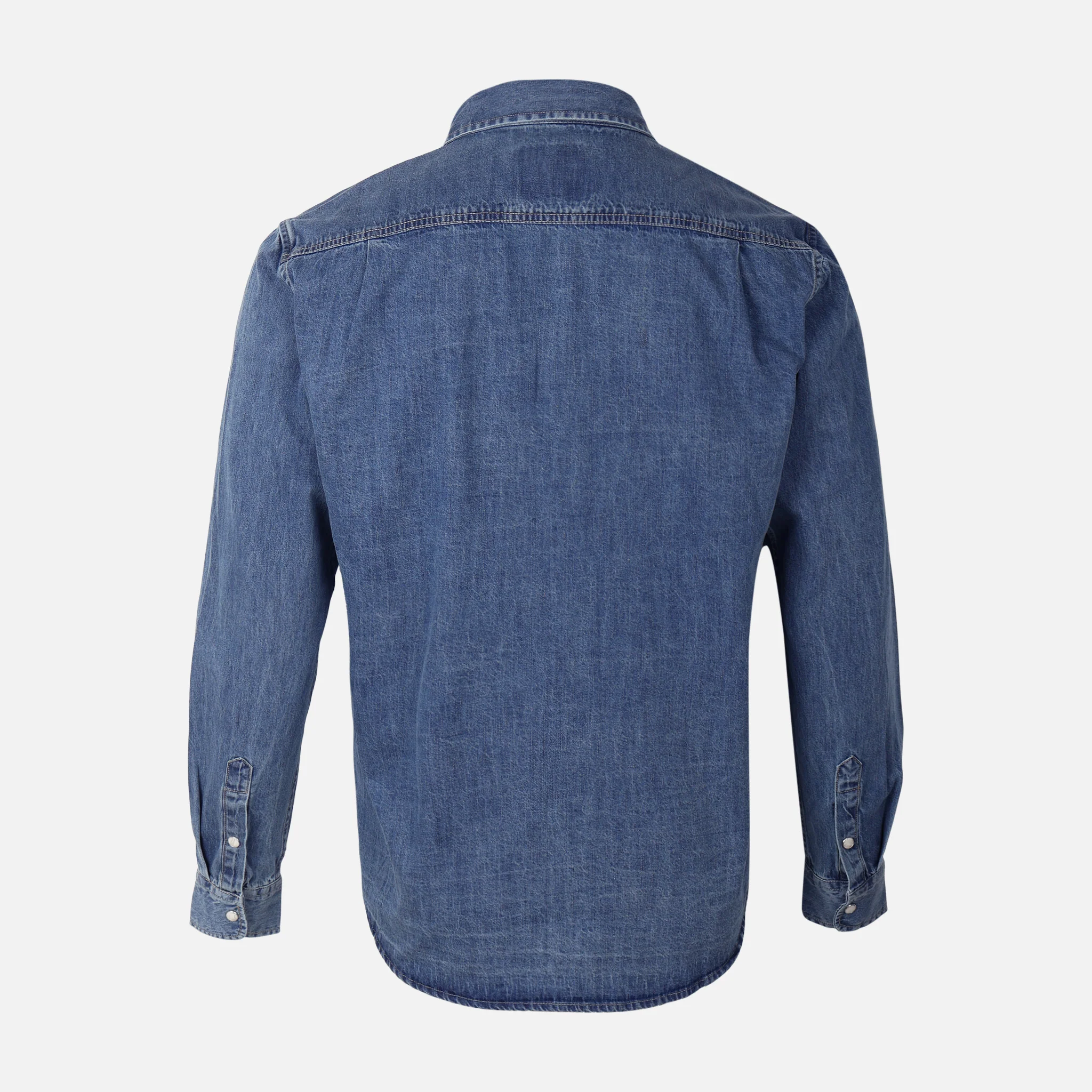 Men Denim Long Sleeve Shirt - Image 2