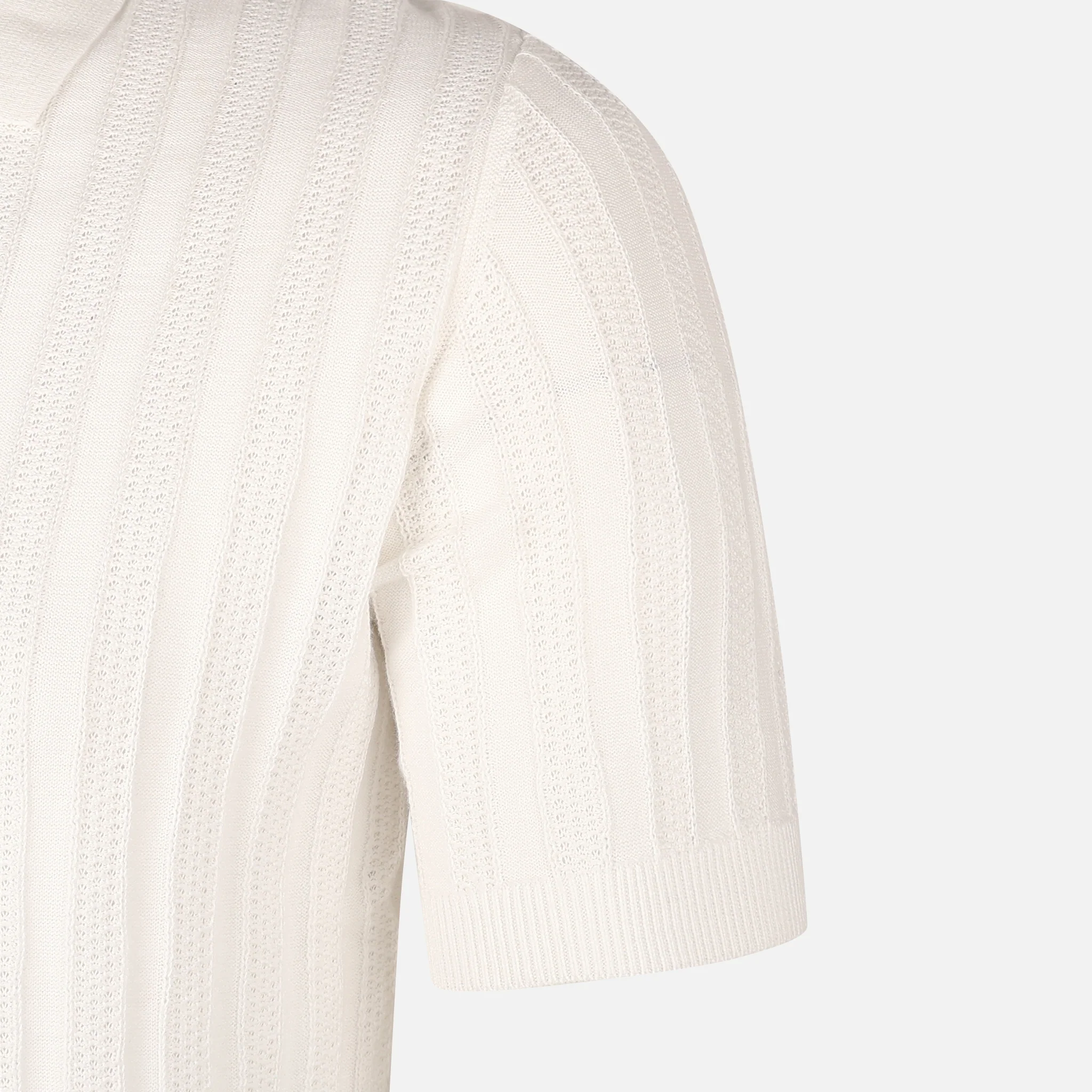 Mens Flat Knit Polo T-Shirt - Image 3