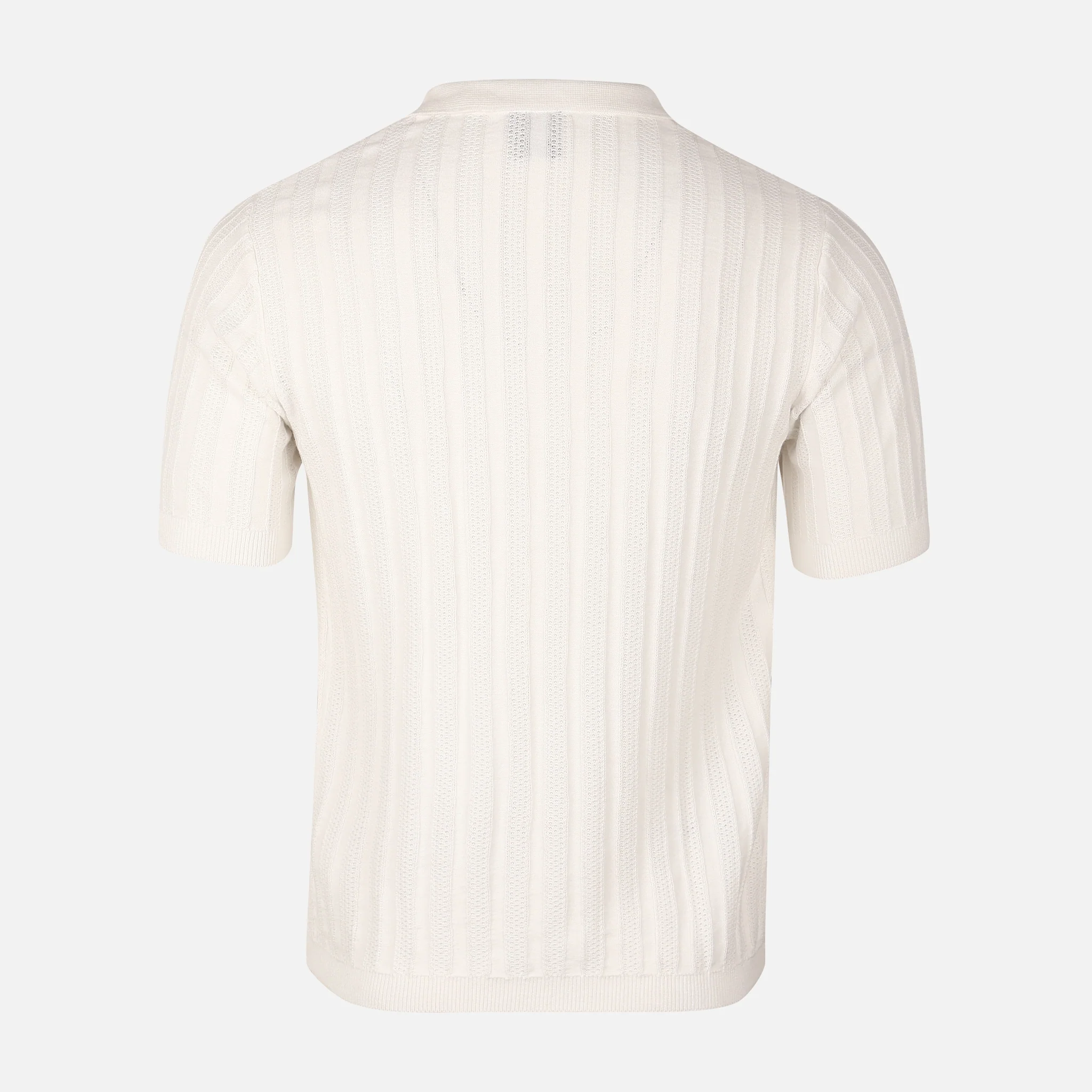 Mens Flat Knit Polo T-Shirt - Image 4