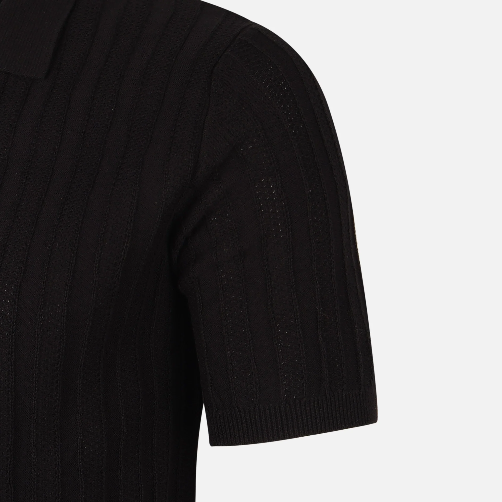 Mens Flat Knit Polo T-Shirt - Image 4