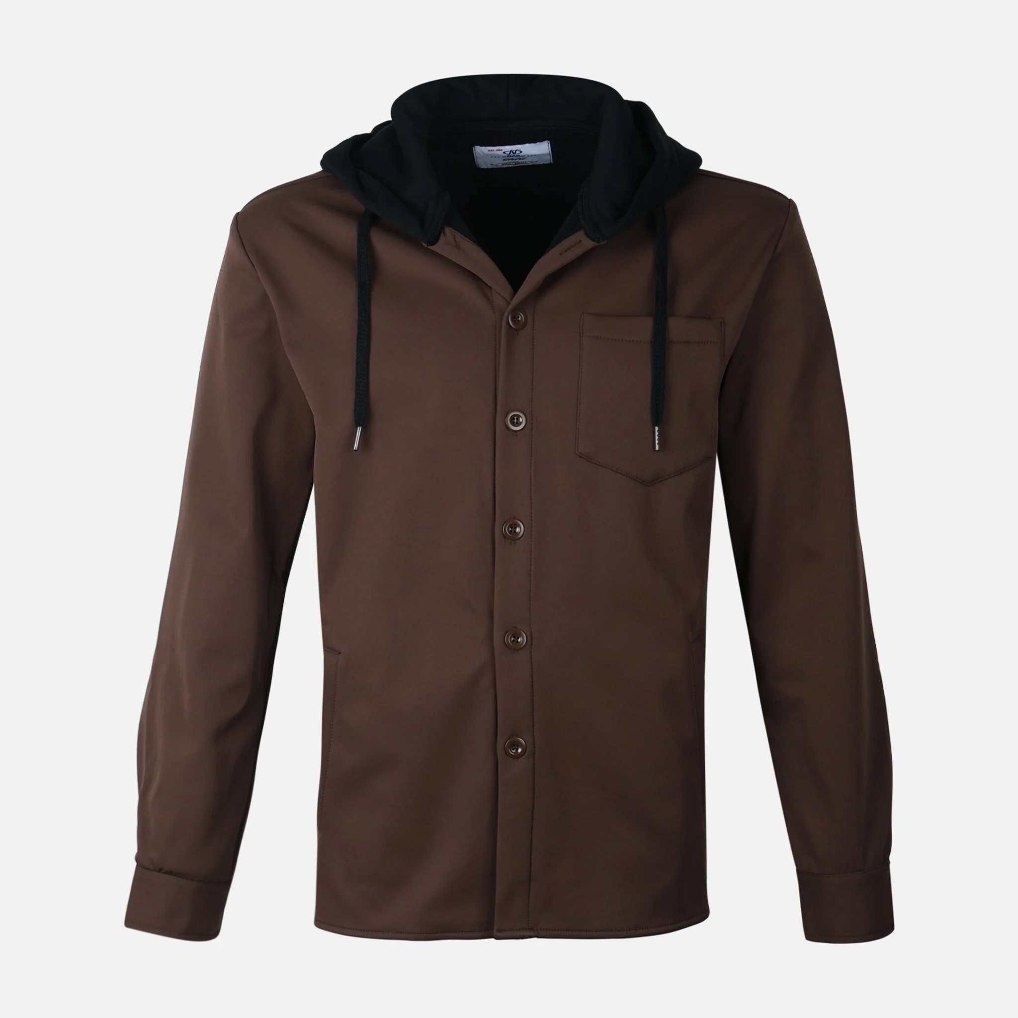 Men Long Sleeve Shirt With Hood - Image 5