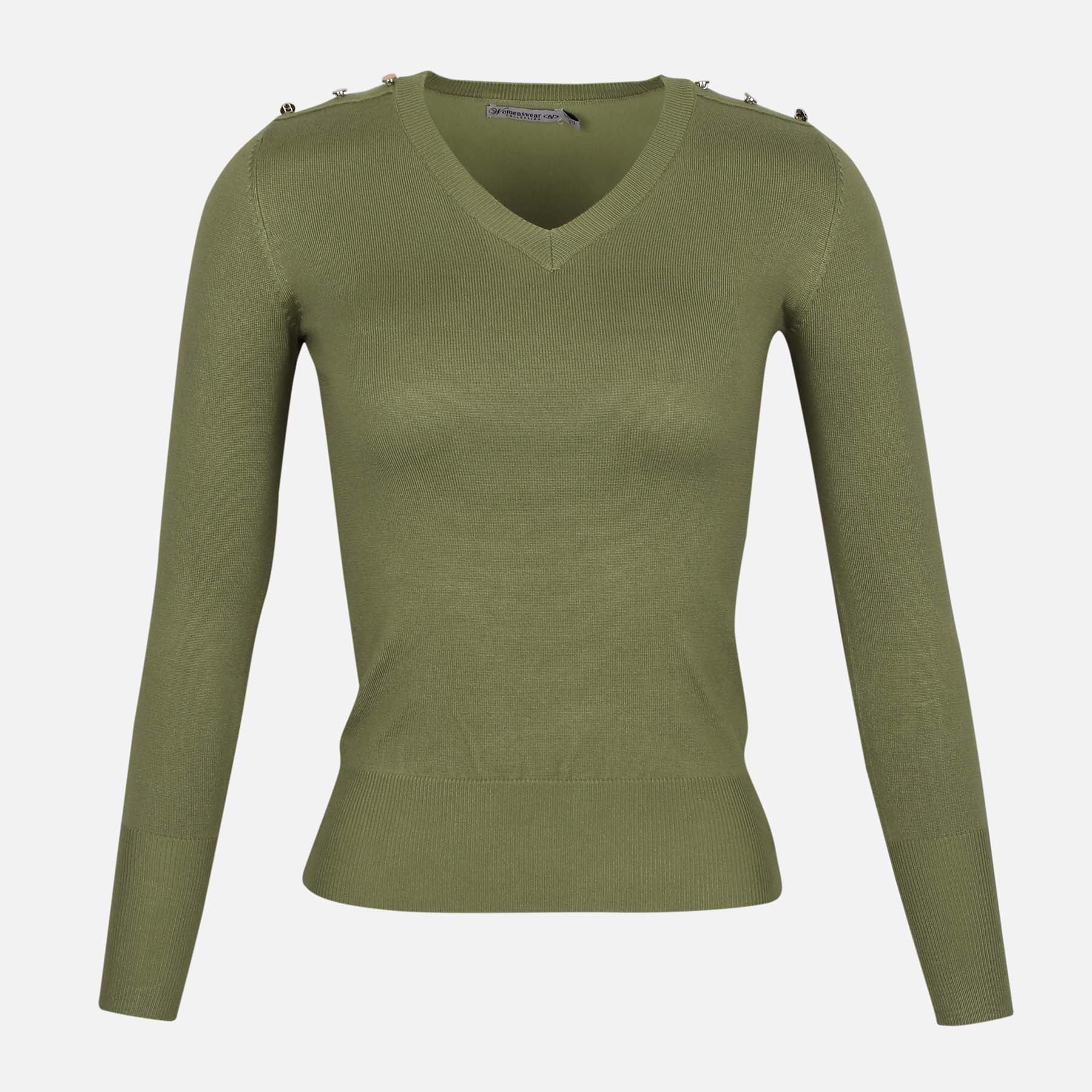 Ladies Basic Sweater v Neck