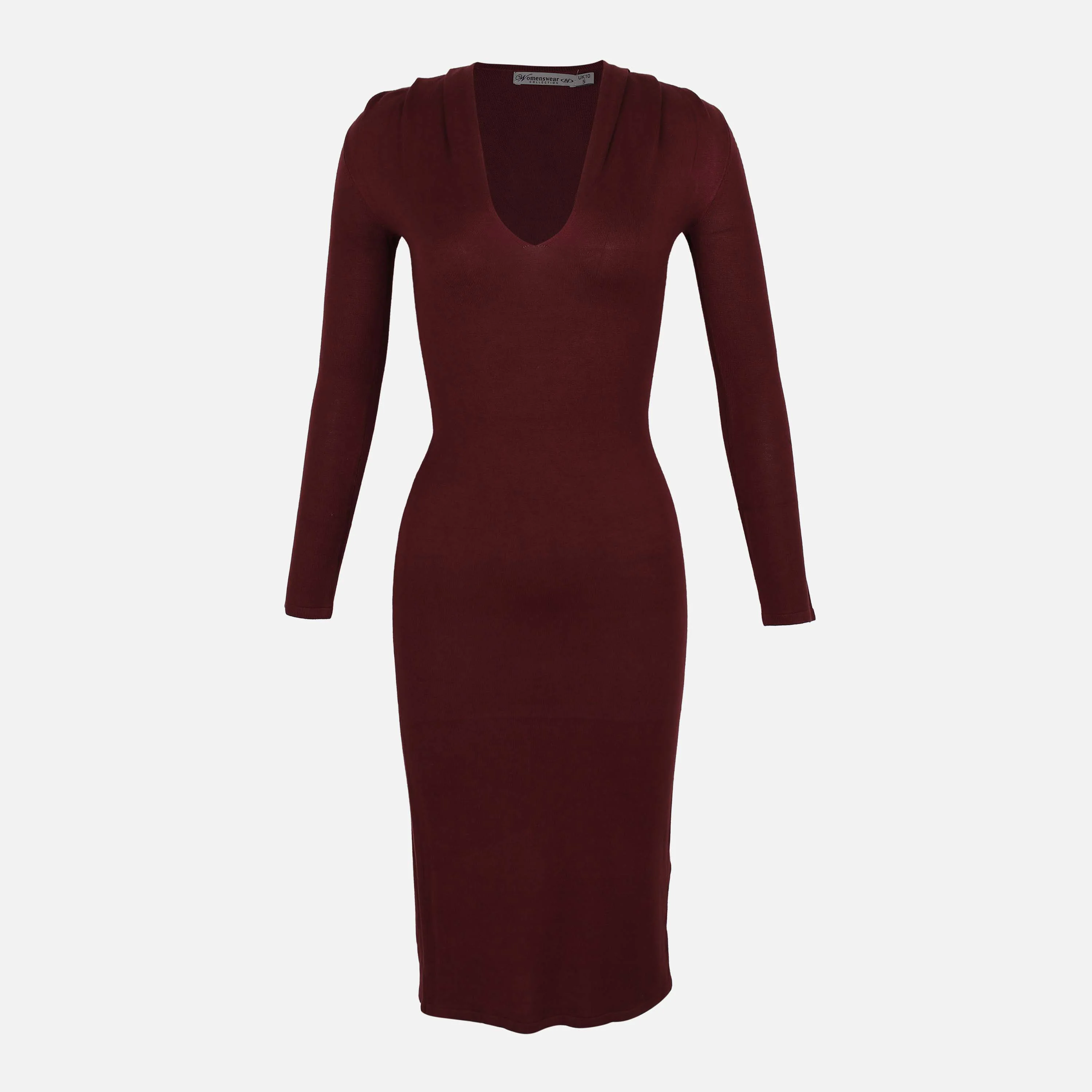 Ladies Knit Dress v Neck
